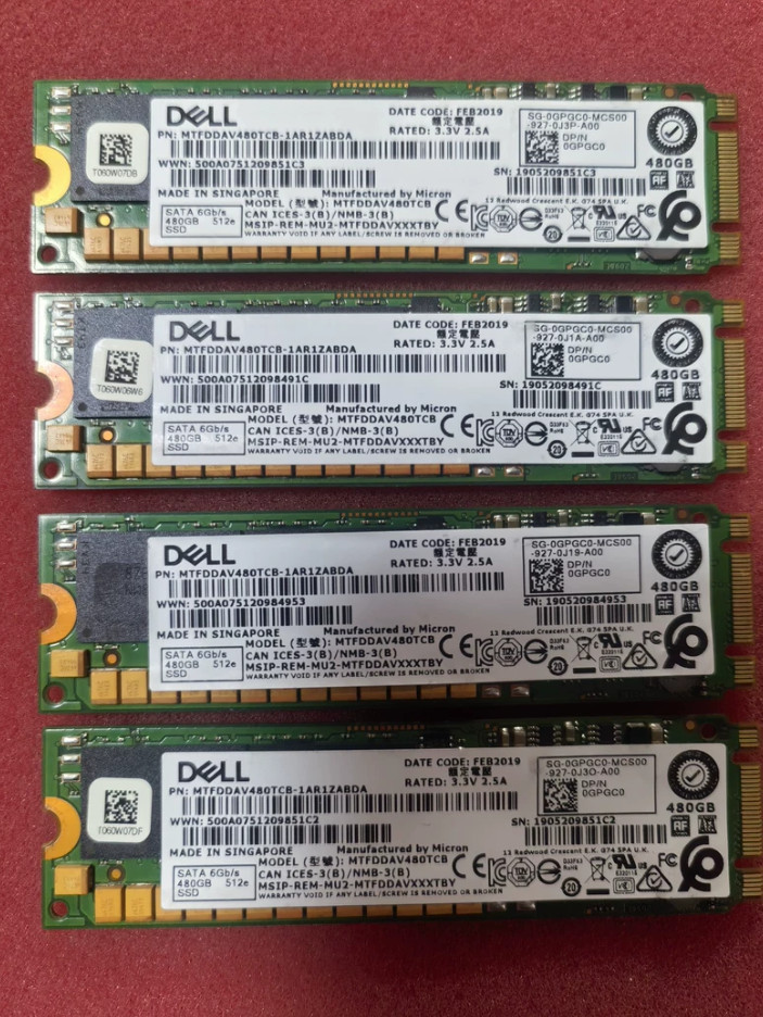 used 1pcs DELL 480G M.2 SATA SSD hard drive DP/N 0GPGC0 GPGC0