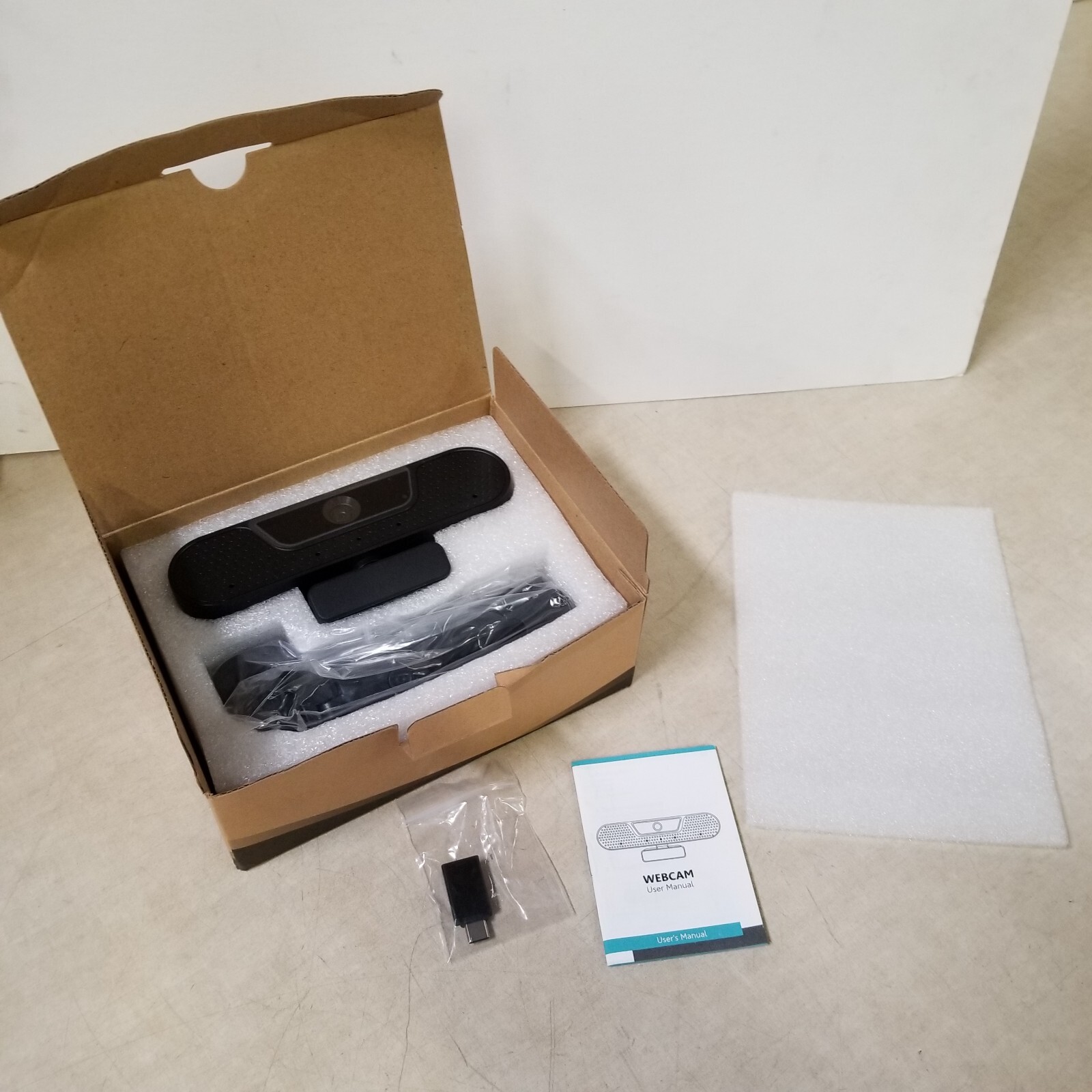 VizoLink 1080P 60fps Webcam with 4 Microphones for PC Video Calling 