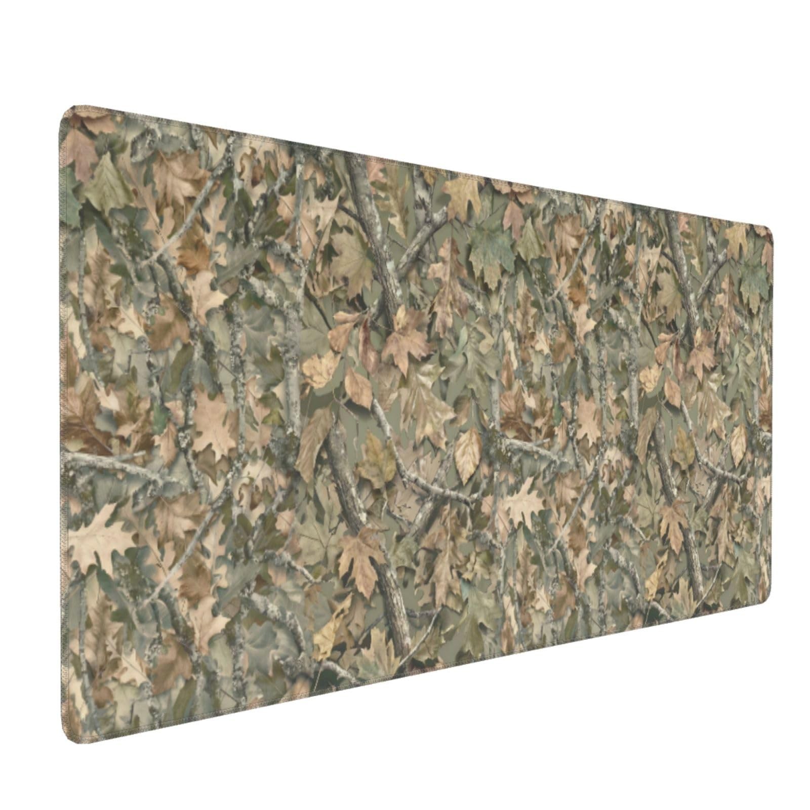 Extra Large Mouse Pads Camouflage Forest Leaves XXL Extended Mousepad with St...