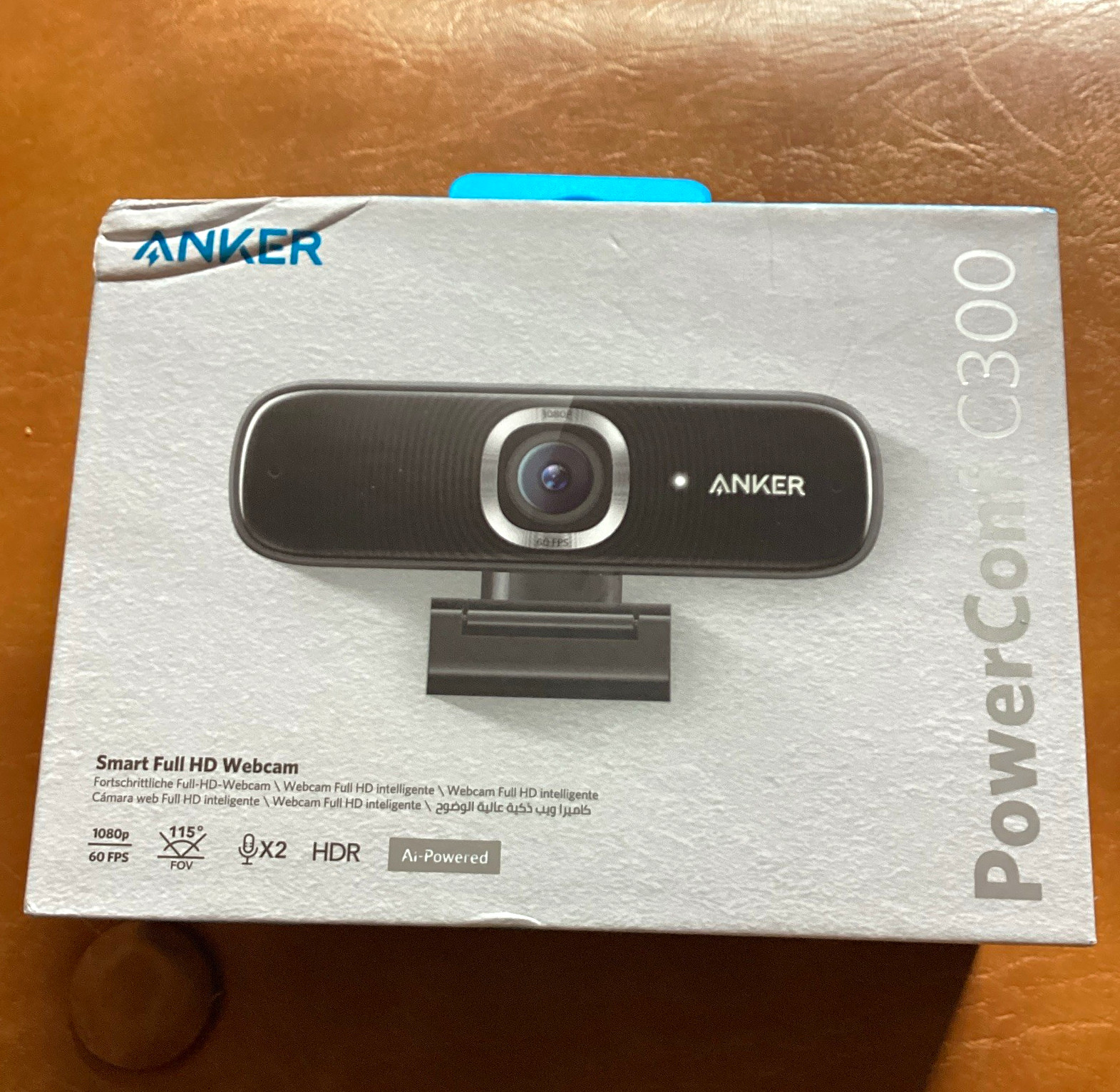 Anker PowerConf C300 1080p Full HD 60fps HDR USB Clip-On Webcam Black