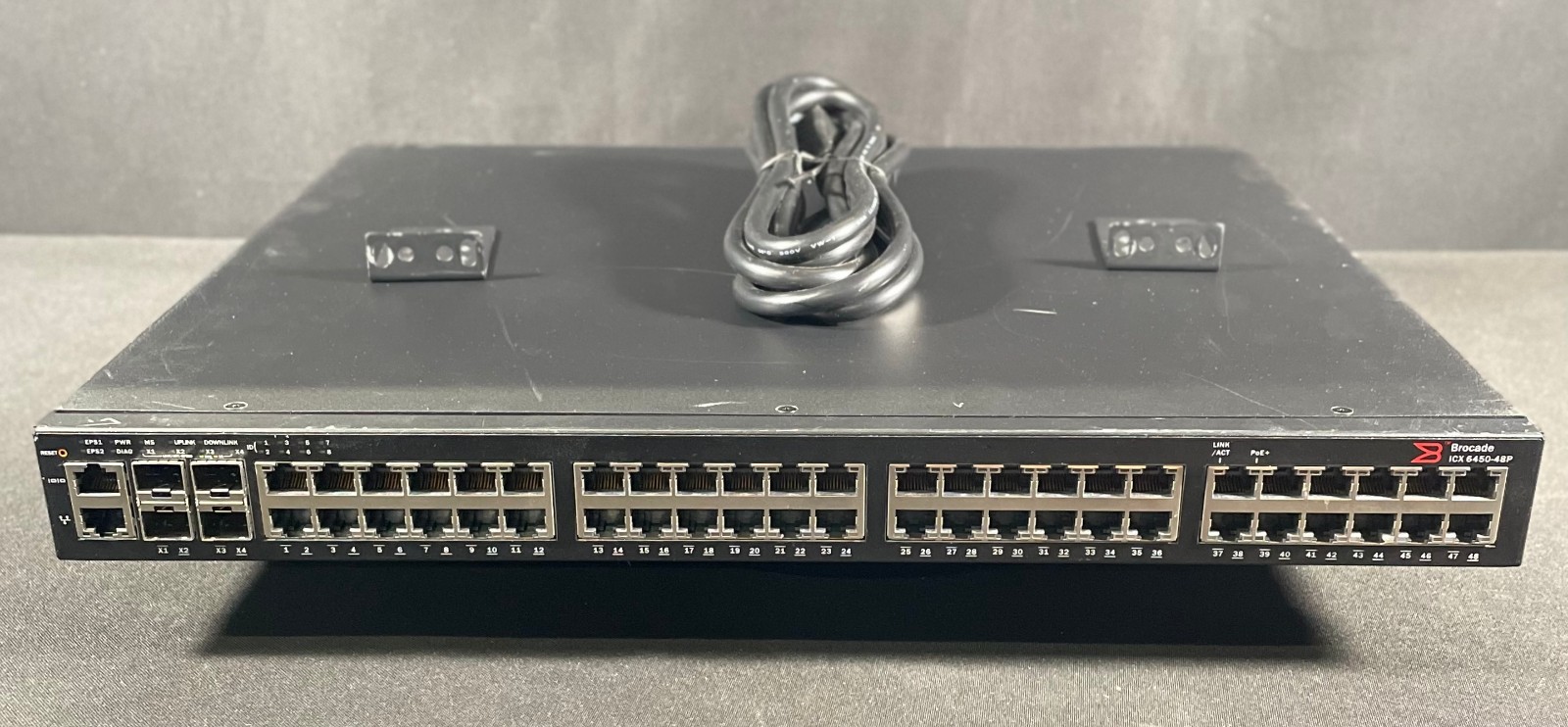 Brocade ICX6450-48P PoE 2xPort 1 GbE 2xPort 1/10 GbE SFP Switch - Same Day Ship