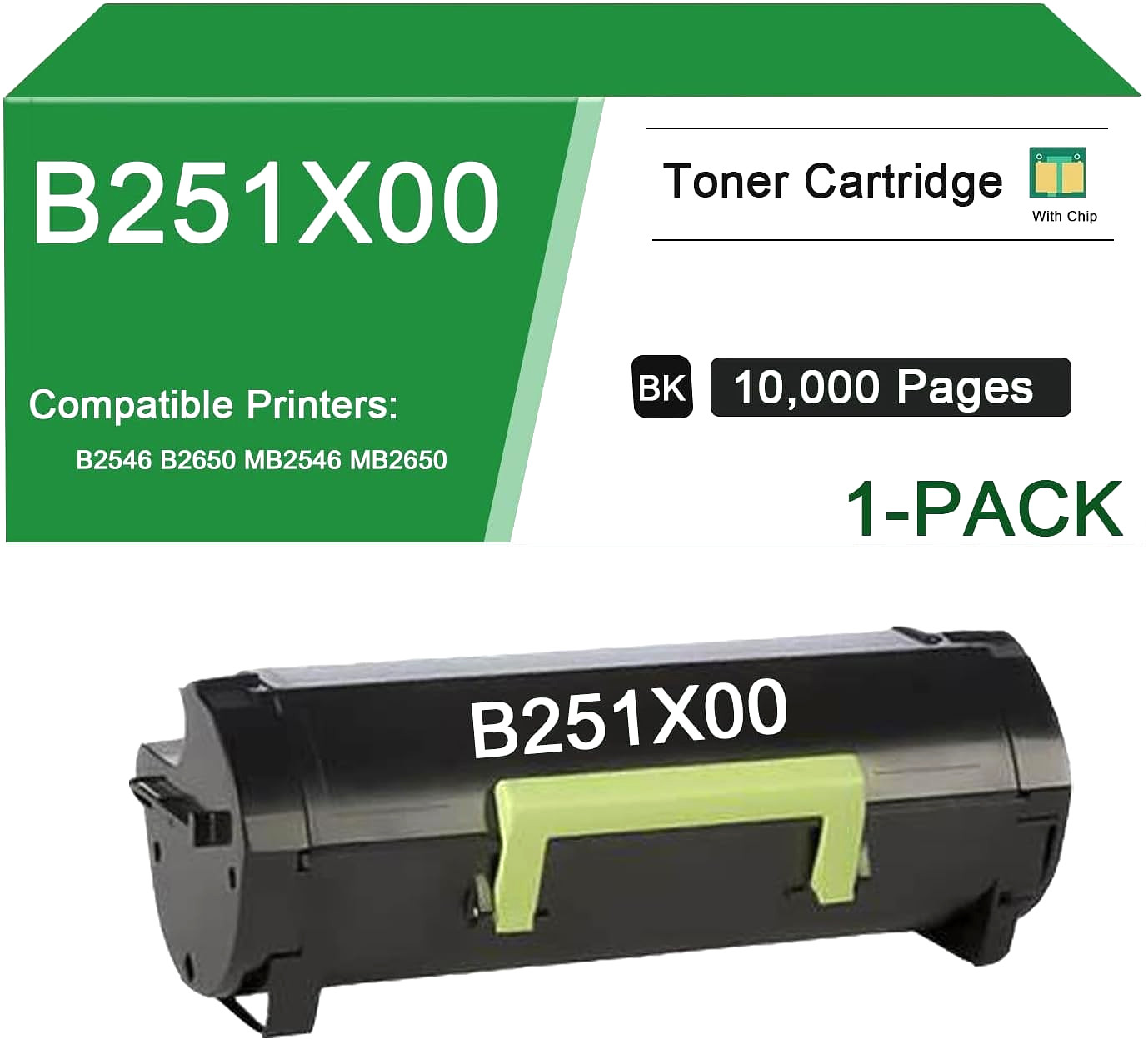 B251X00 Black Toner 10K Yield for Lexmark B2546dw B2650dw MB2546ade MB2650adwe