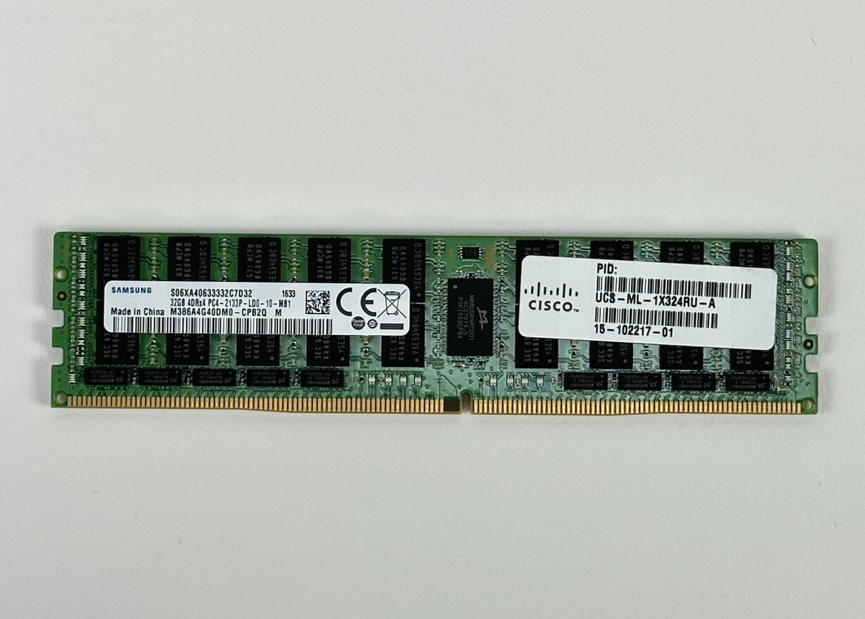 Cisco 512GB Lot of 16x 32GB 4Rx4 4DRx4 PC4-2133P-L ECC LRDIMM DDR4 RAM Memory