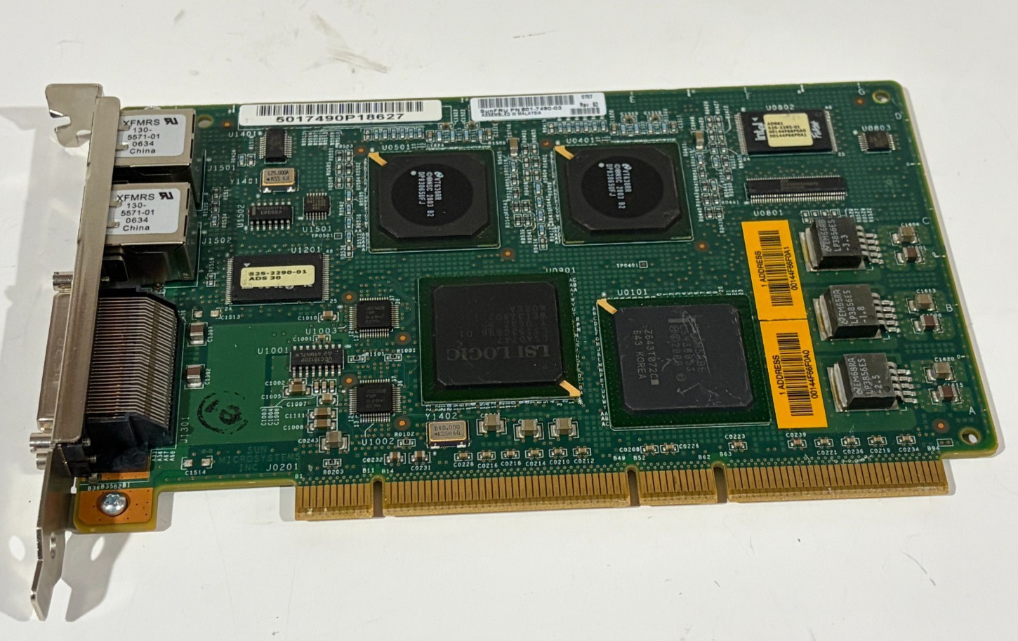 Sun 501-7490 Dual Port Gigabit Ethernet SCSI PCI Network Adapter 