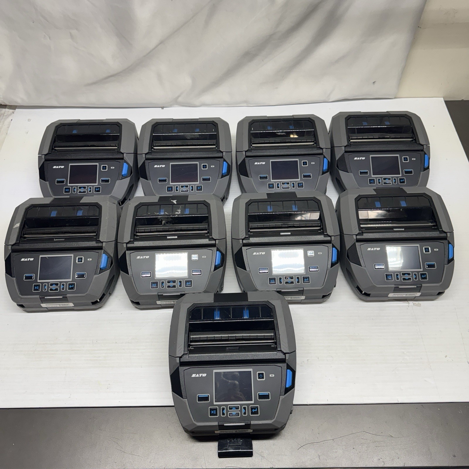 LOT OF 9 SATO PW4NX Mobile 4 inch Thermal Label Printer - NO BATTERIES