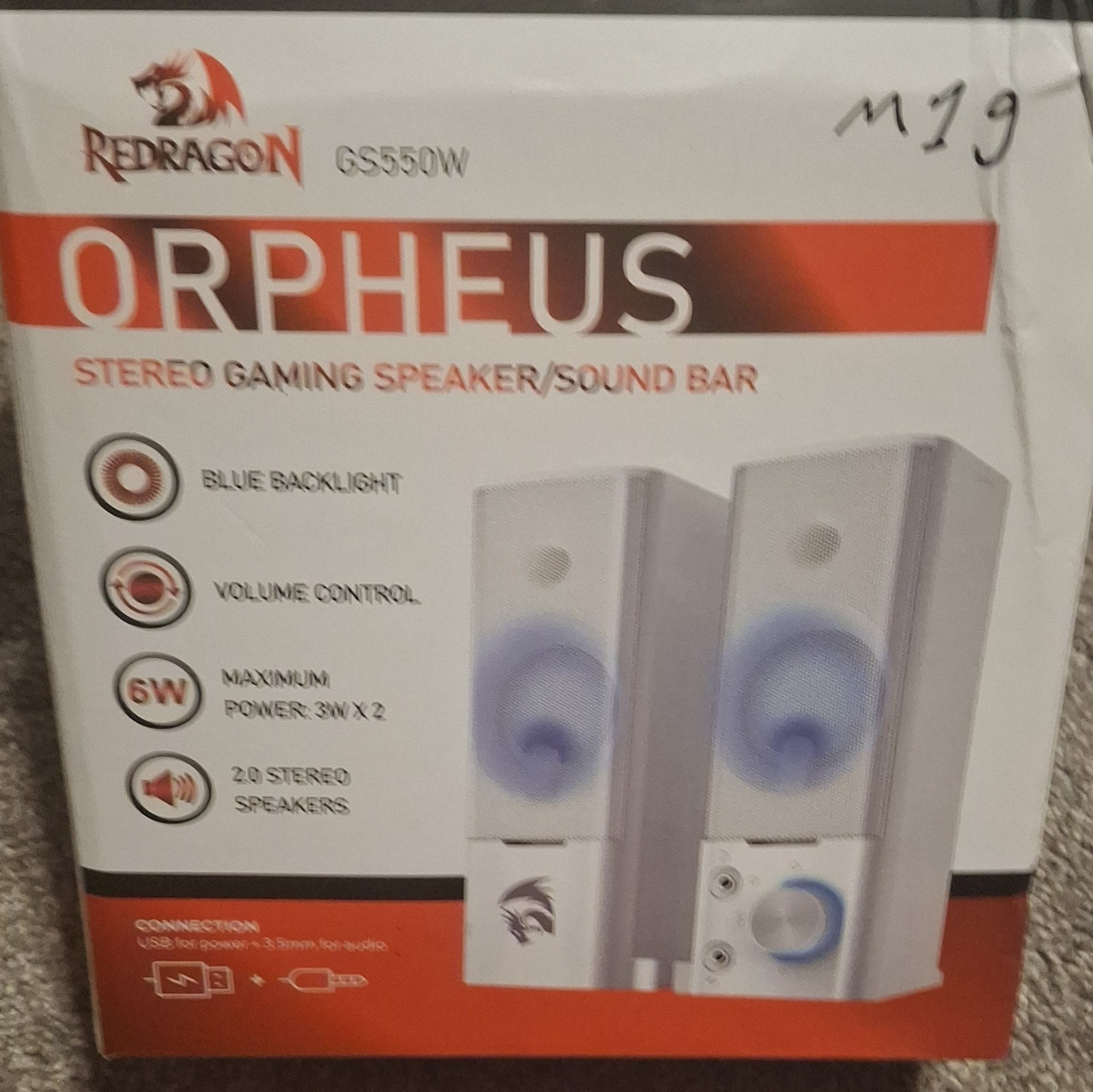 Redragon Orpheus GS550W 2.0 Wired USB 3.5mm 6W Illuminated Soundbar