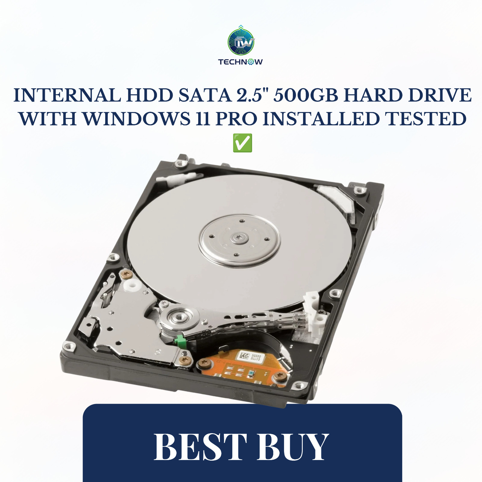 Internal HDD SATA 2.5" 1TB Hard Drive with Windows 11 Pro Installed Tested ✅