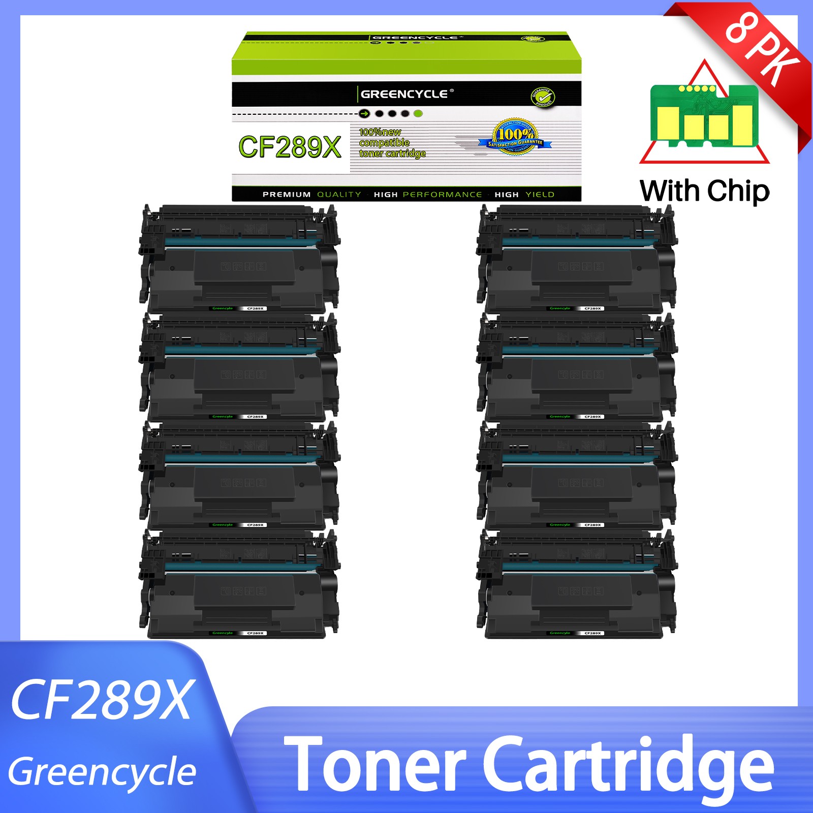 8pk 89X CF289X Black HighYield Toner For HP LaserJet M507 M528 M507dn