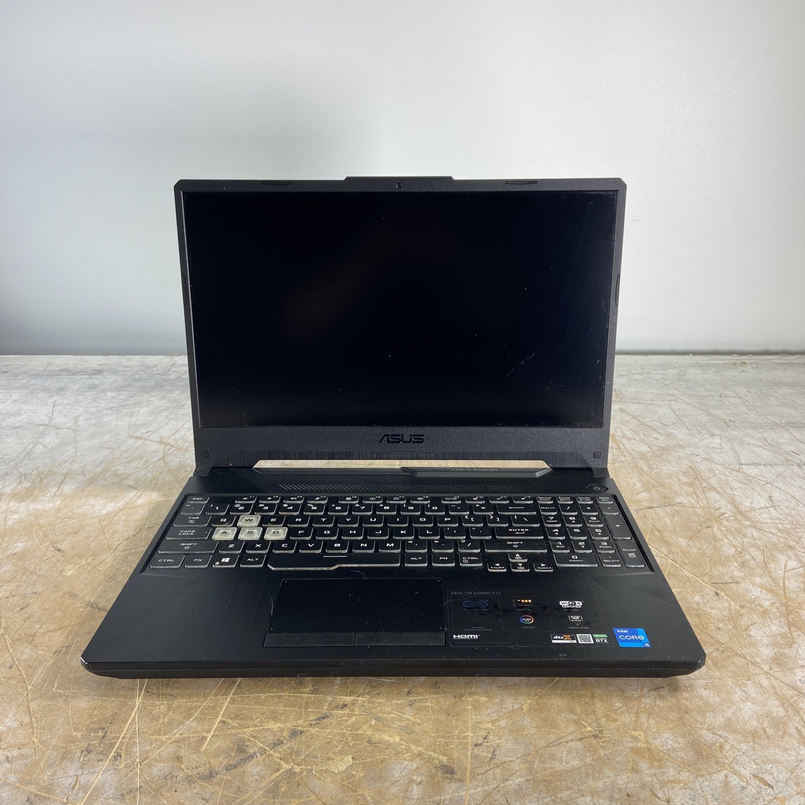 ASUS TUF FX506H i5-11260H @ 2.60GHz, 8GB RAM, NO HDD/OS - (FOR PARTS)