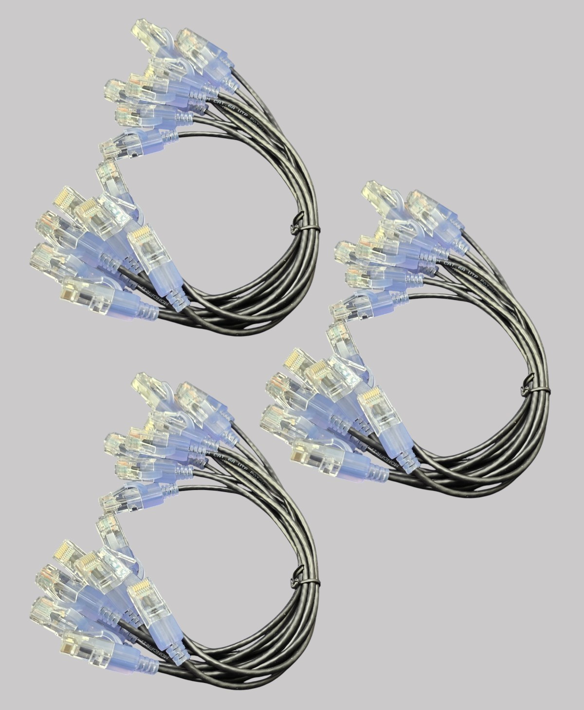 (QTY 30) Monoprice 15149 1-foot SlimRun Cat6A Ethernet Patch Cables 10G, 30 AWG