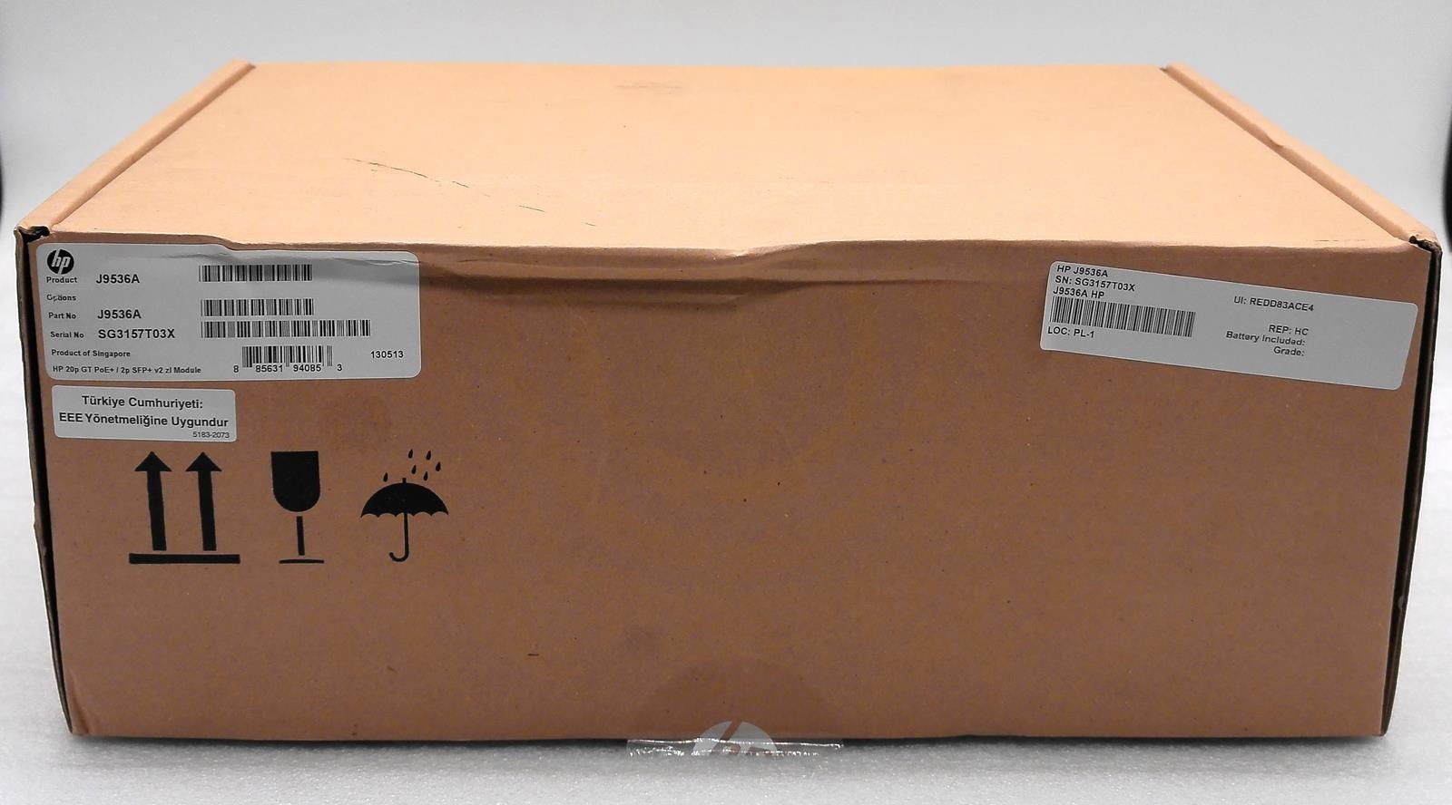 NEW HP J9536A J9536-60001 20-PORT GIG-T POE+ 2-PORT SFP+ EXPANSION MODULE