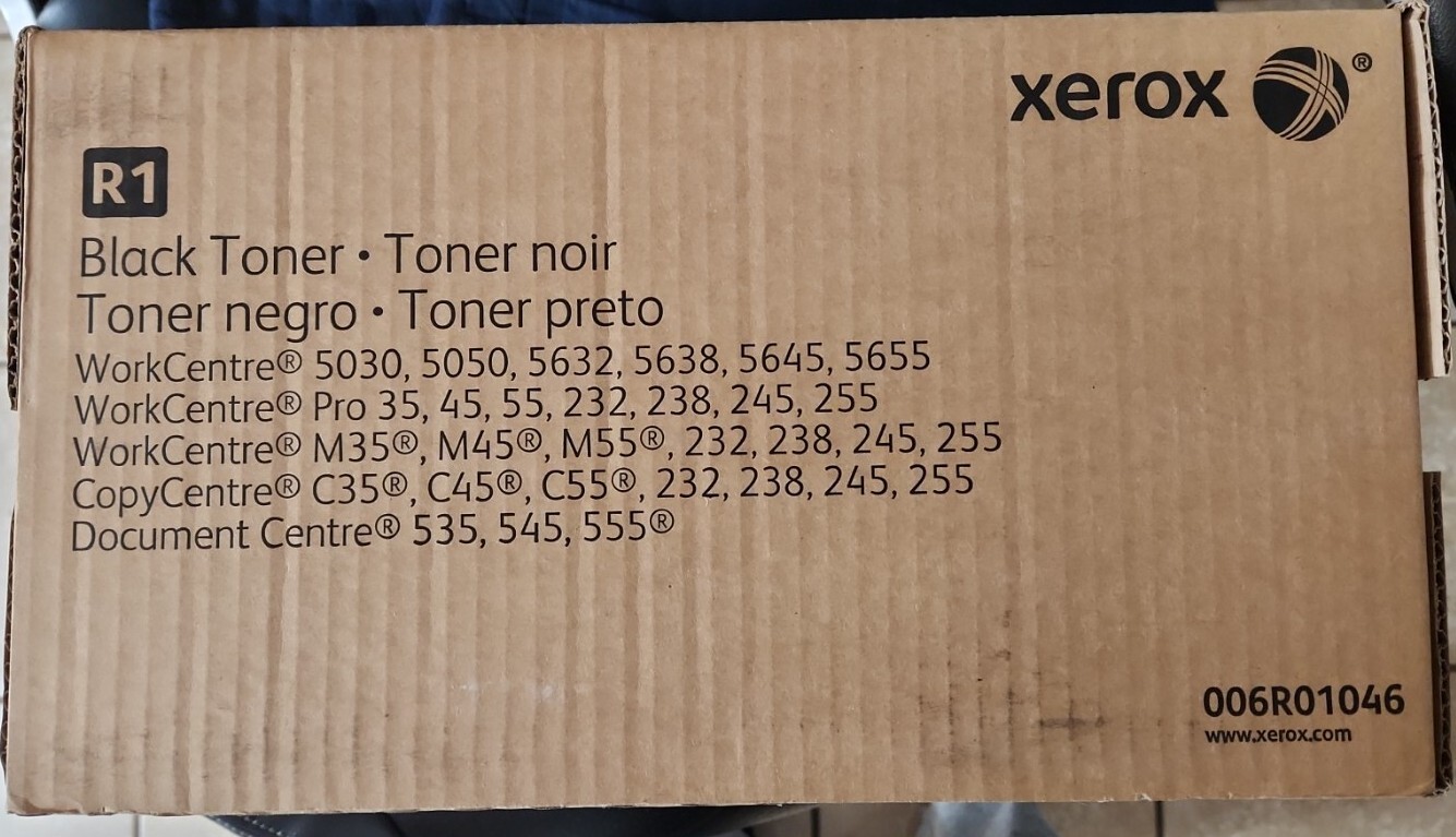 NEW Genuine Xerox 006R01046 Black Toner, 2 Cartridges, 1 Waste Toner Bottle