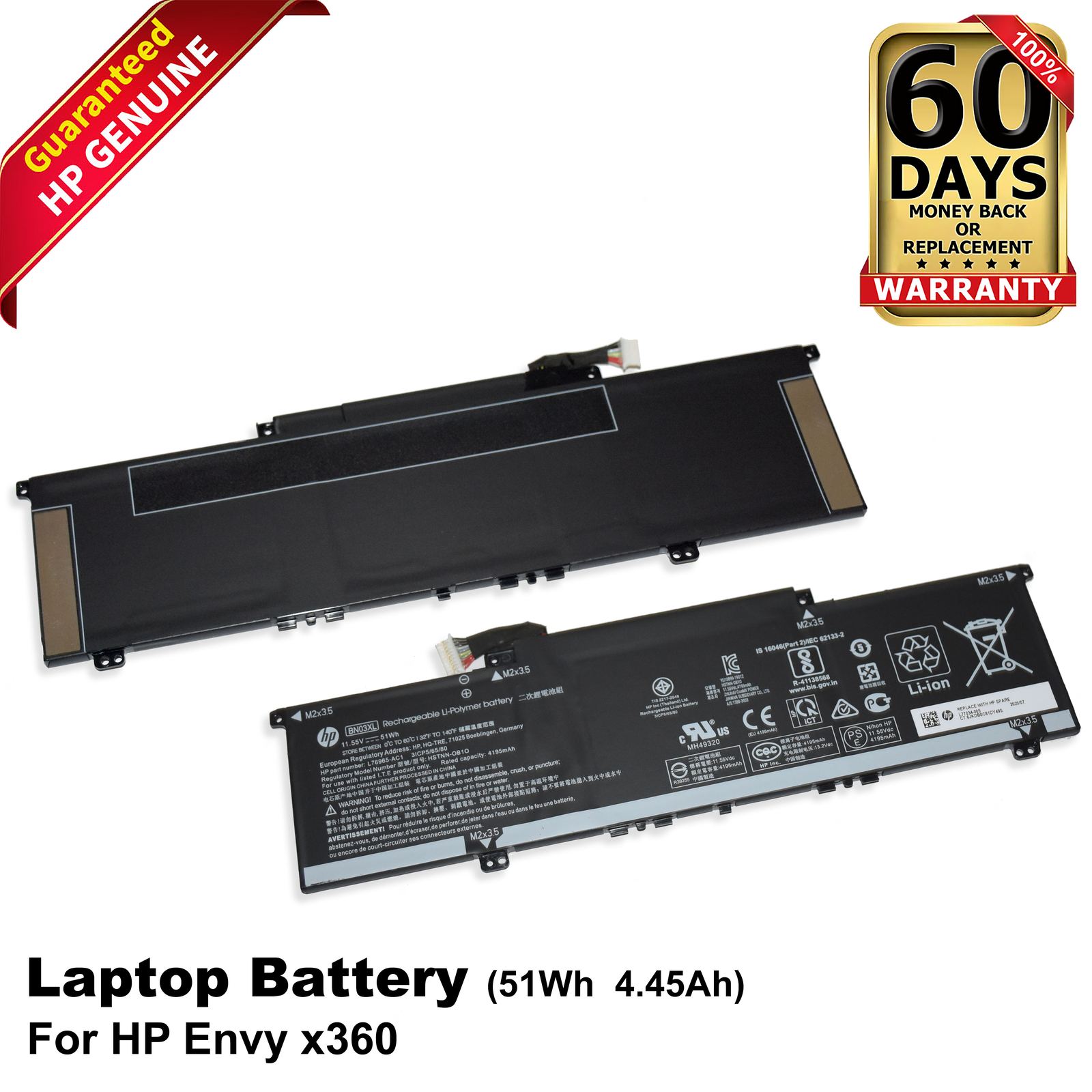 HP BN03XL Li-Polymer 3-Cell 4195mAh 11.4V 51Wh Laptop Battery HSTNN-OB1