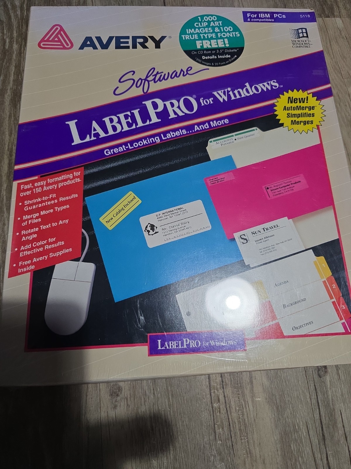 Avery Label Pro For Windows New NIB IBM Pc's Compatibles Software 1994 Vintage