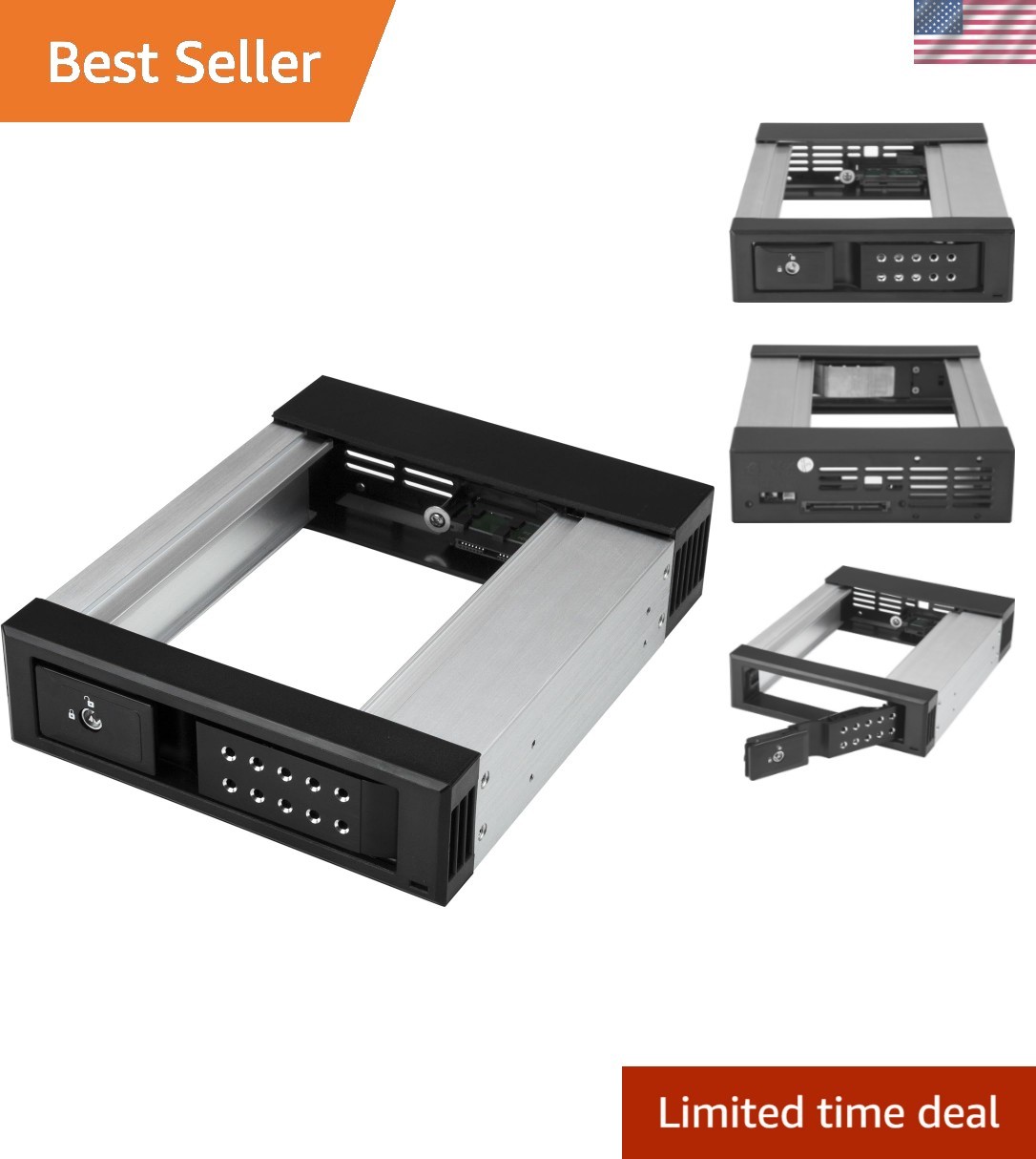 StarTech 3.5in to 5.25in SATA SAS Trayless Bay, Aluminum