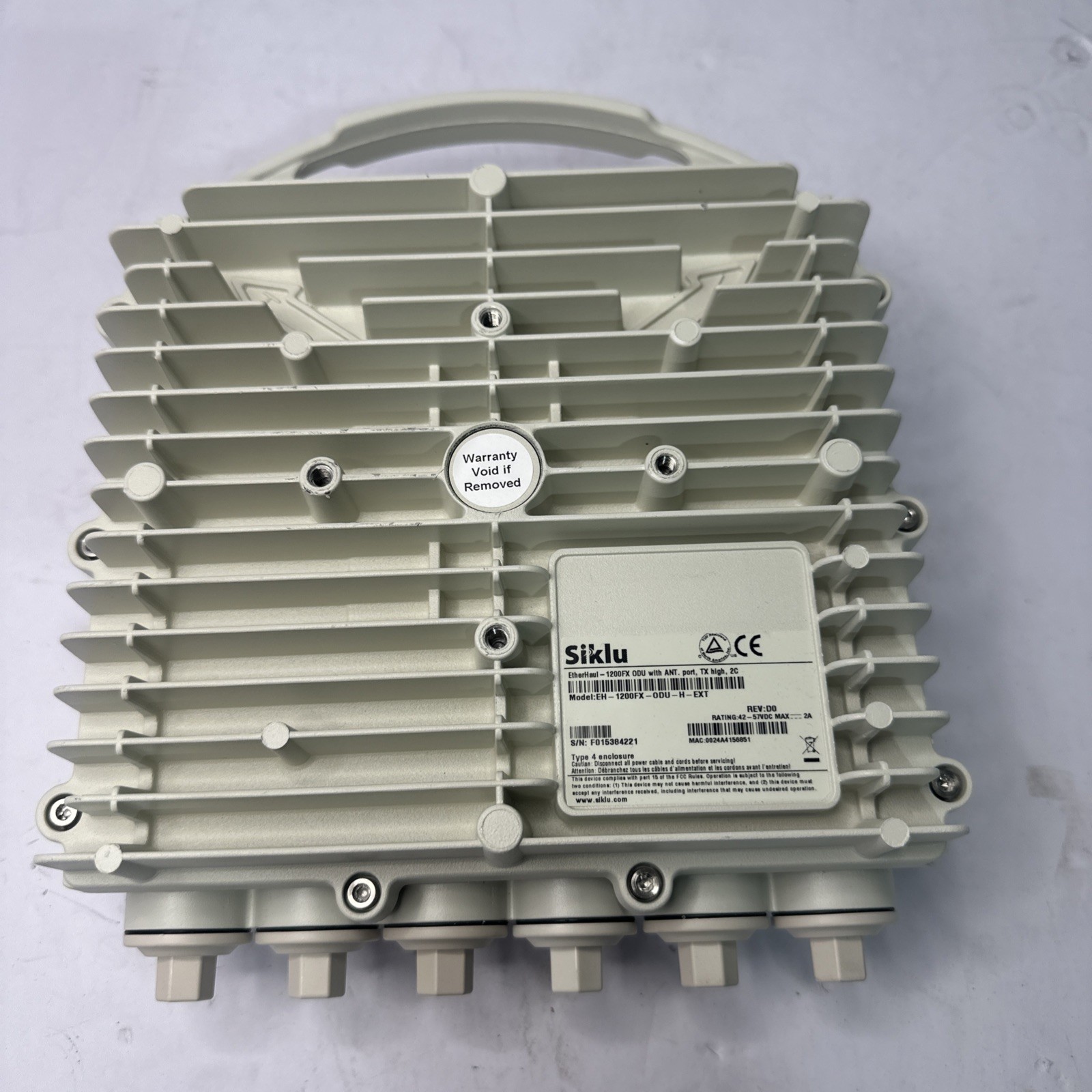 Pair (2) SIKLU ETHERHAUL 1200FX ODU Tx High EH-1200FX-ODU-H-(L)EXT with ANT PORT
