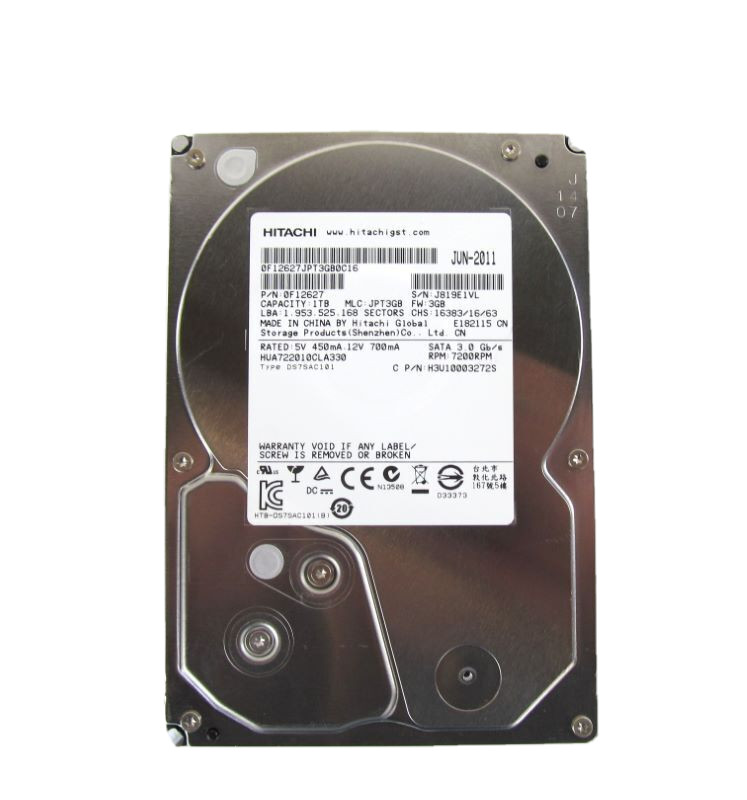 Hitachi 0F12627 HUA722010CLA330 1TB 3Gbps 3.5" 7200 RPM SATA Hard Drive