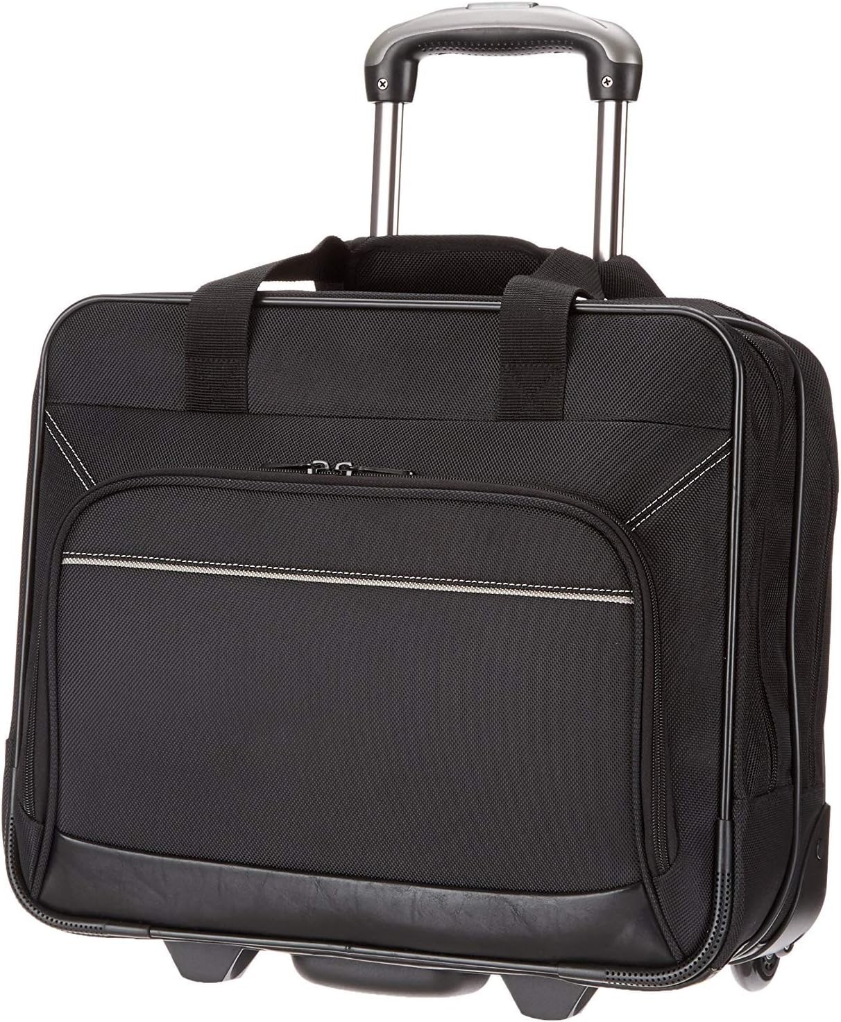 Amazon Basics Rolling Laptop Case, 15.6 in, Black 