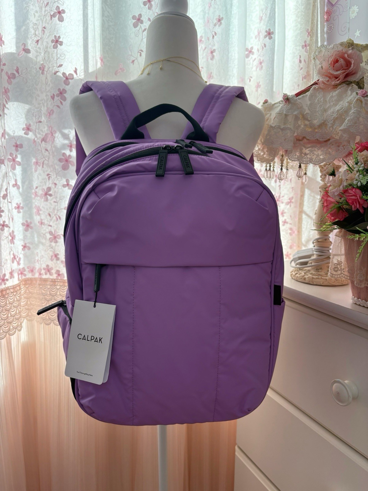 NWT Calpak Luka 15 inch Laptop Backpack in Lilac 16" x 12" x 7"