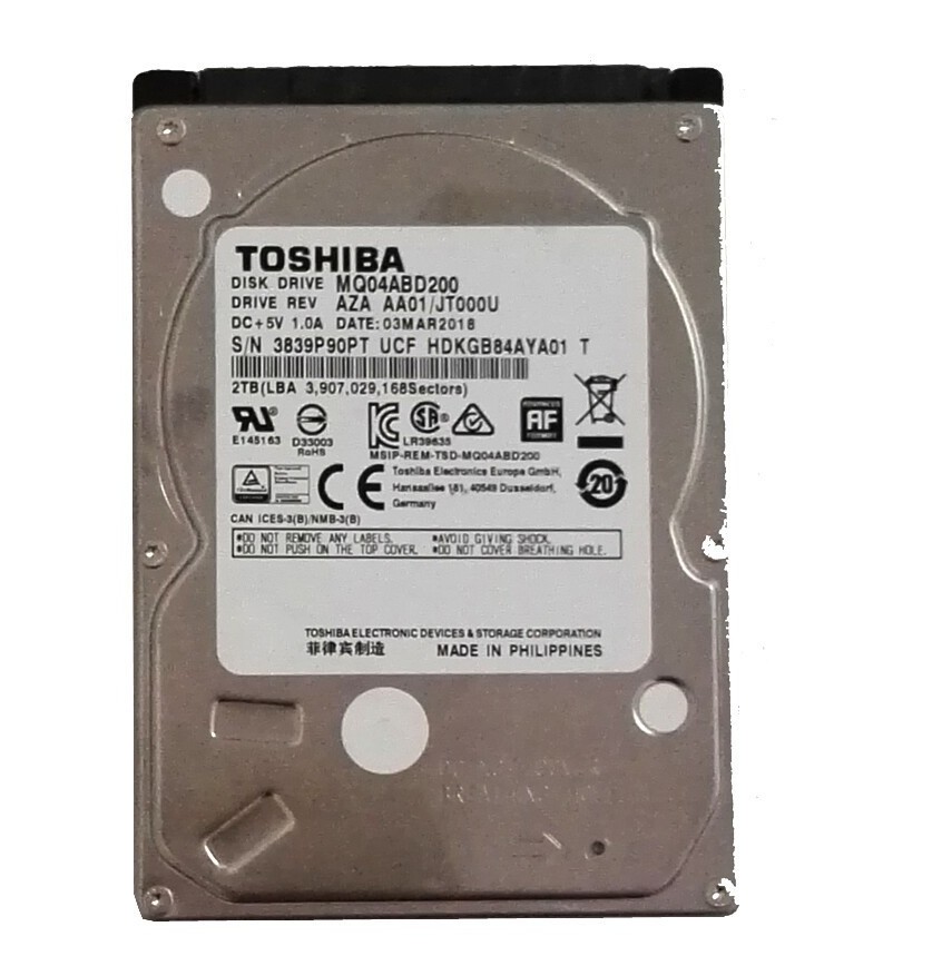 MQ04ABD200 Toshiba 128MB 2TB 5400RPM SATA 2.5" Laptop HDD Hard Disk Drive