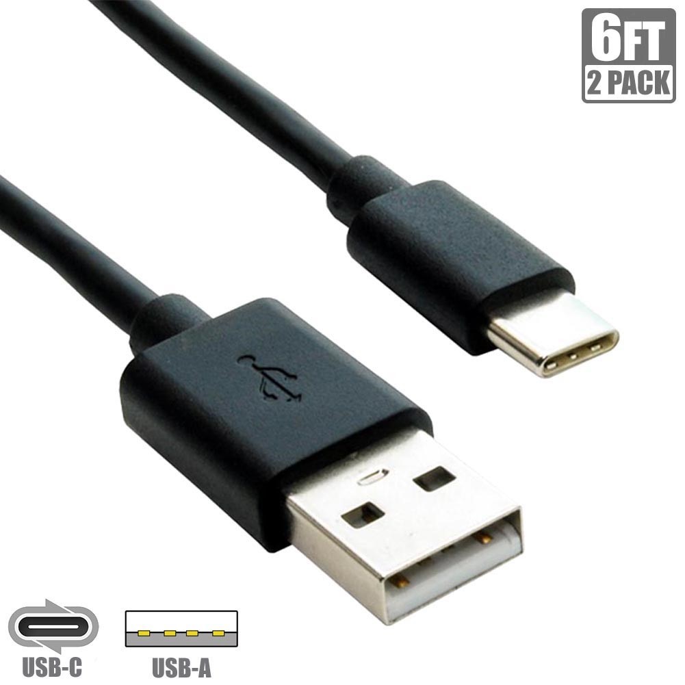 2 Pcs 6FT USB-C 3.1 Type C to USB-A Sync Data Charging Cable Smartphone MacBook