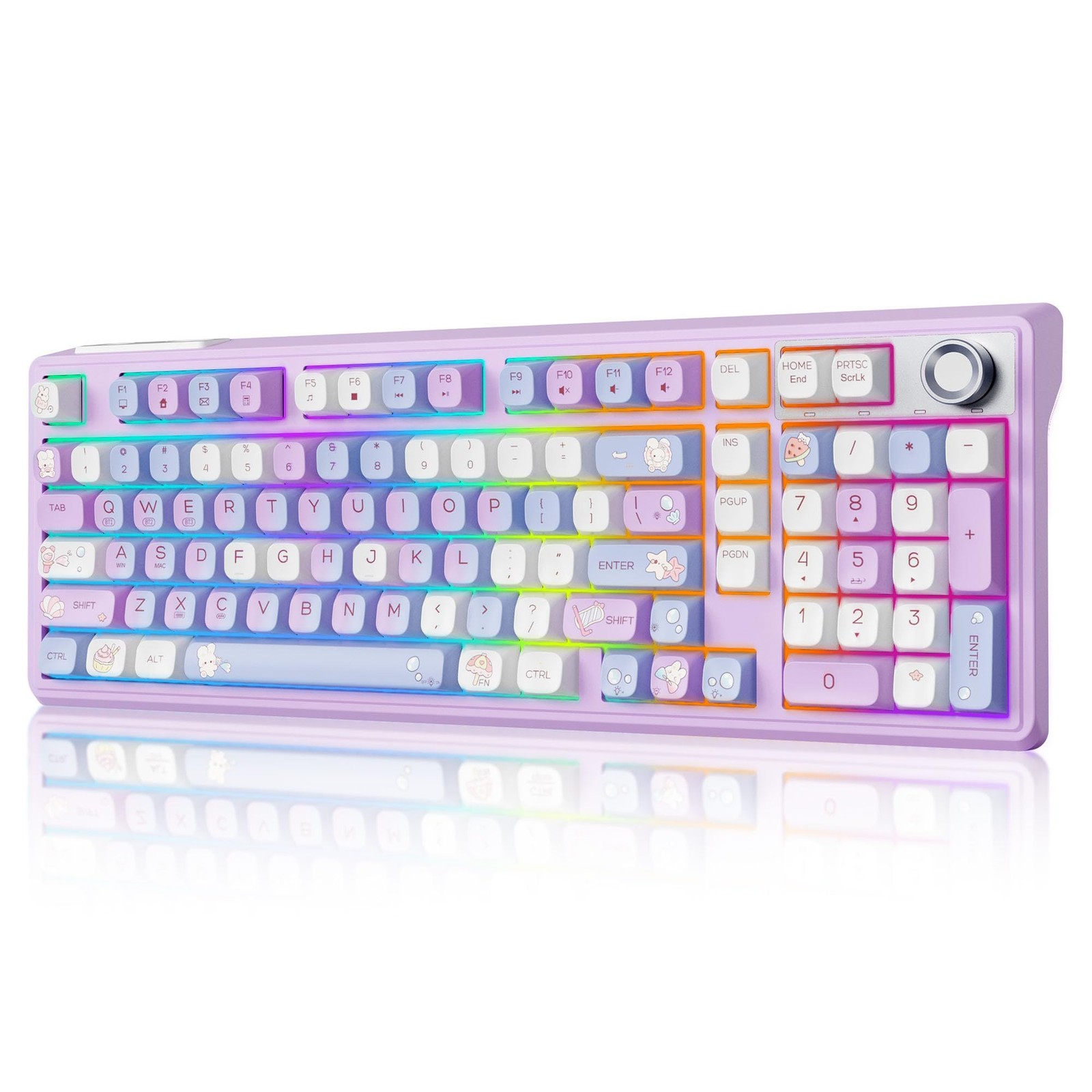 ROYALAXE F98 Creamy Keyboard with Number pad, Hot Swappable Wireless Mechanic...