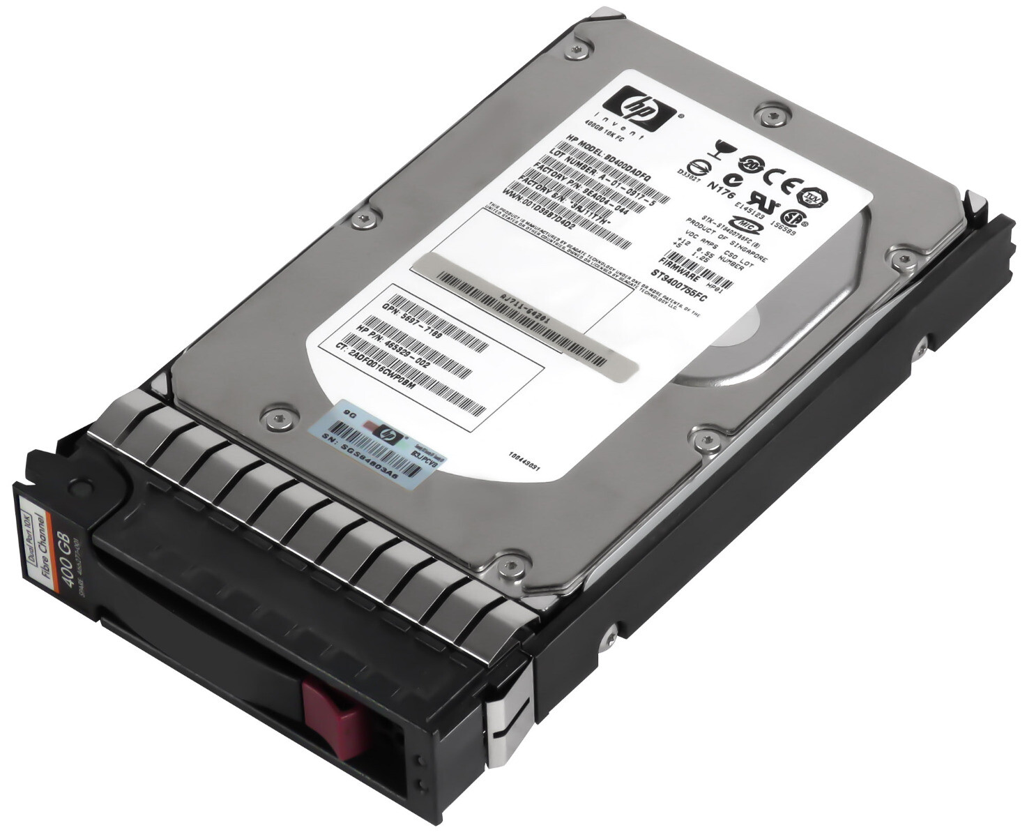 HARD DRIVE HP 465329-002 466277-001 BD400DADFQ 400GB 10K 16MB FC 4Gbps 3.5'