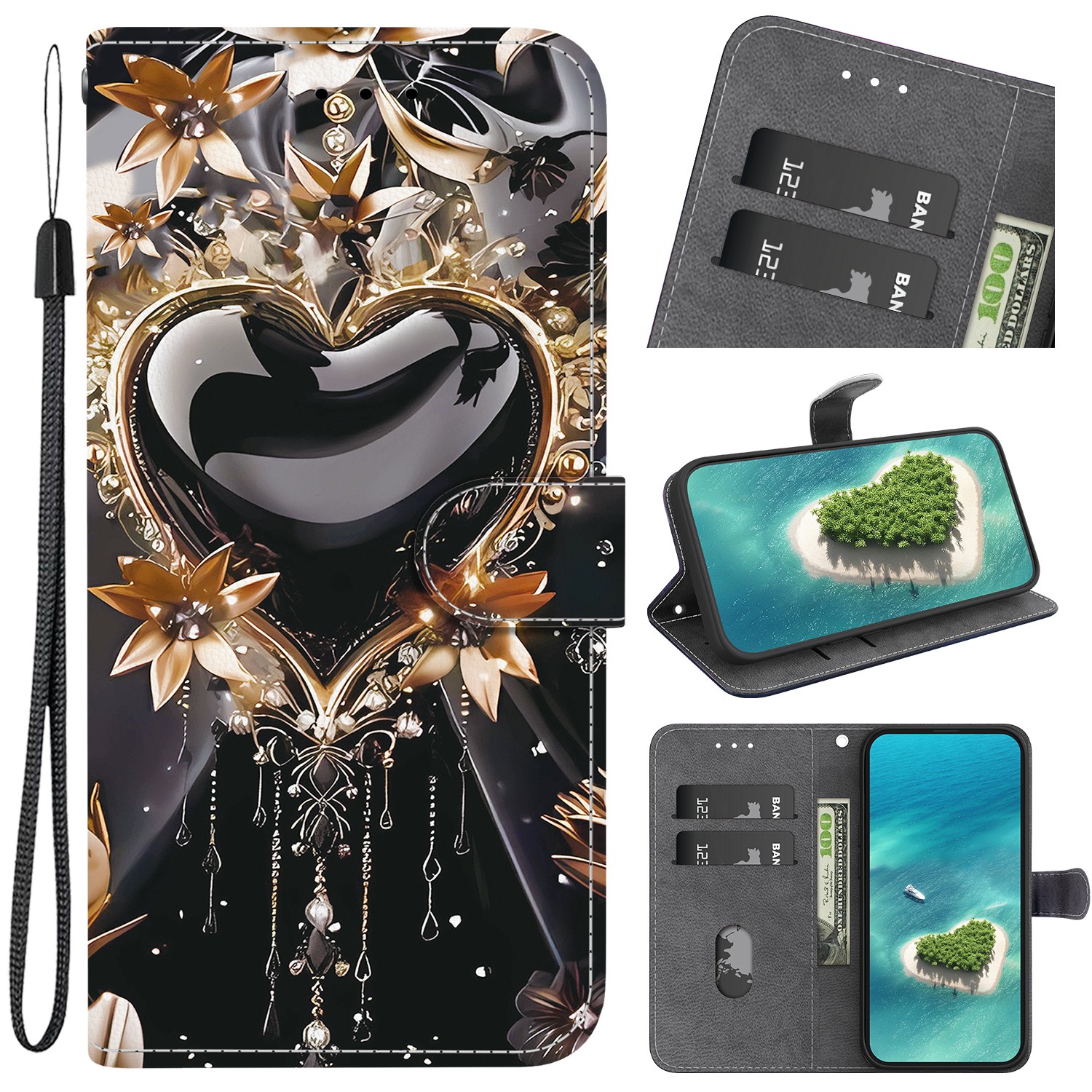 Panda Flower Wallet Phone Case for Motorola Edge 70 50 G05 G56 G86 E15 G55 G15