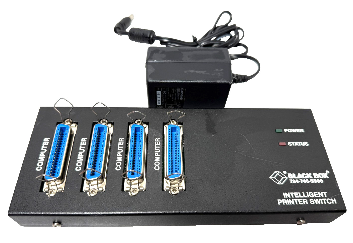 BLACK BOX SW136A Intelligent Printer Switch - Auto Parallel Port Switcher