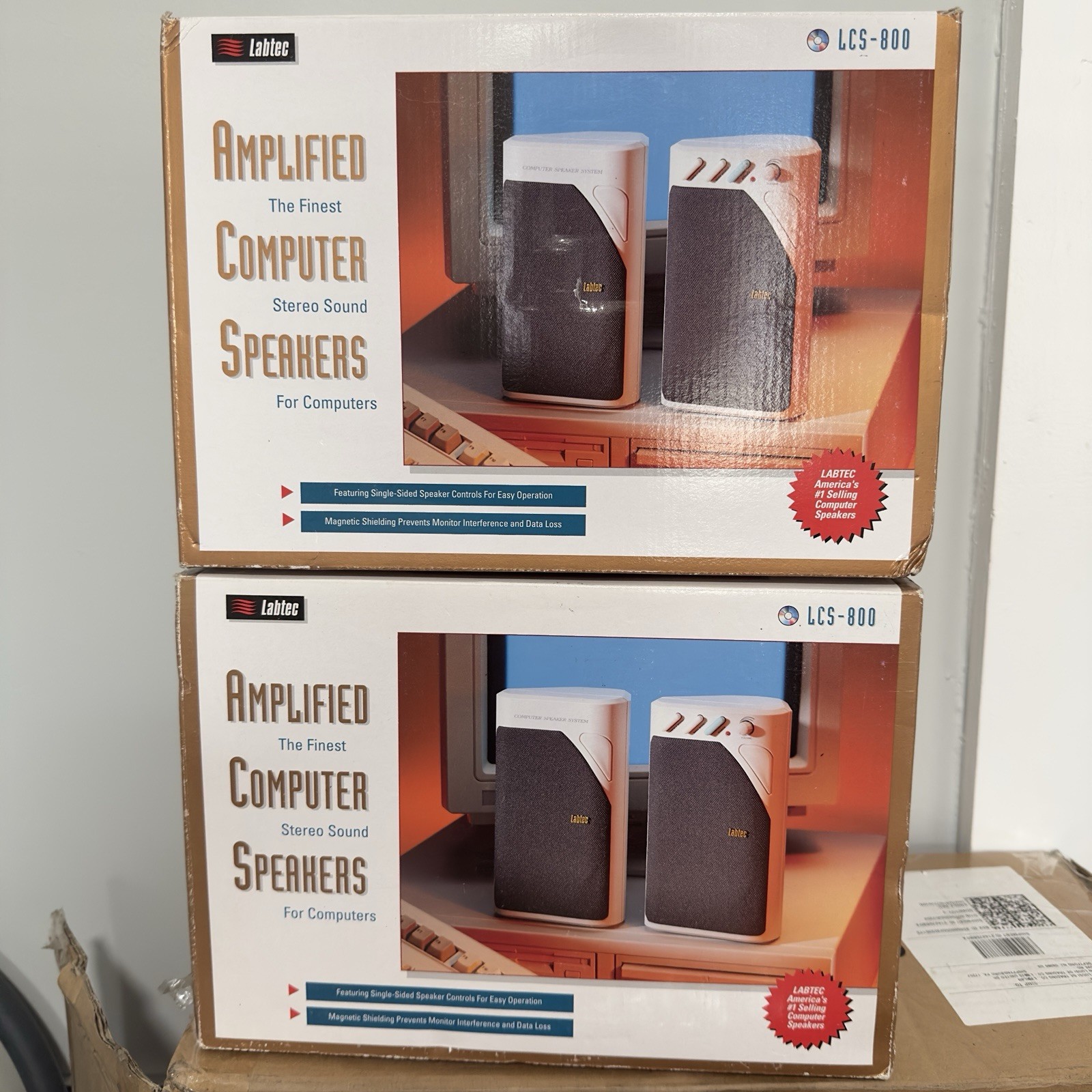 Vintage Labtec LCS-800 Amplified Computer Speakers - Pair Available