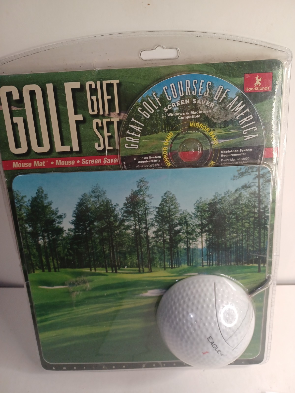 New Vintage Eagle RS Golf Ball Mouse Gift Set with Mouse Pad and Screen Saver 