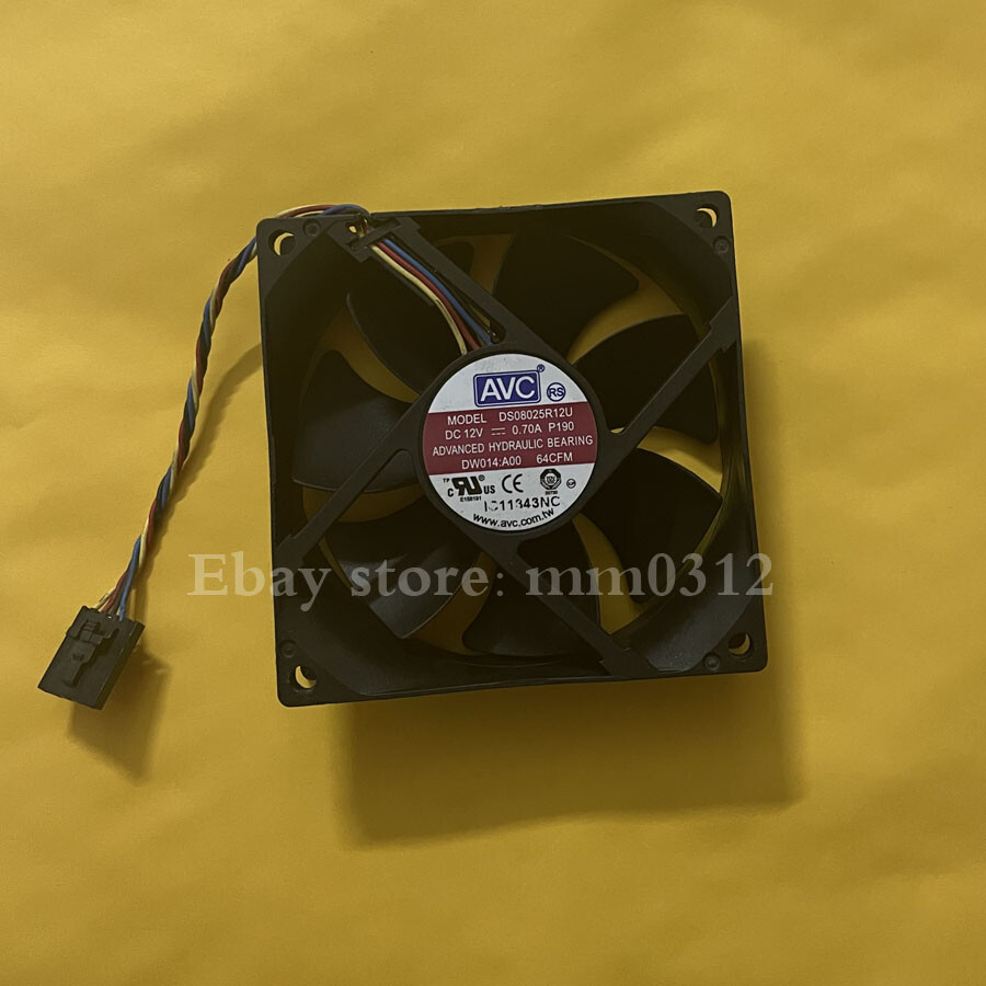 AVC DS08025R12U P190 DC 12v 0.70A 8025 80×80×25mm 64cfm PWM Fan 4-pin