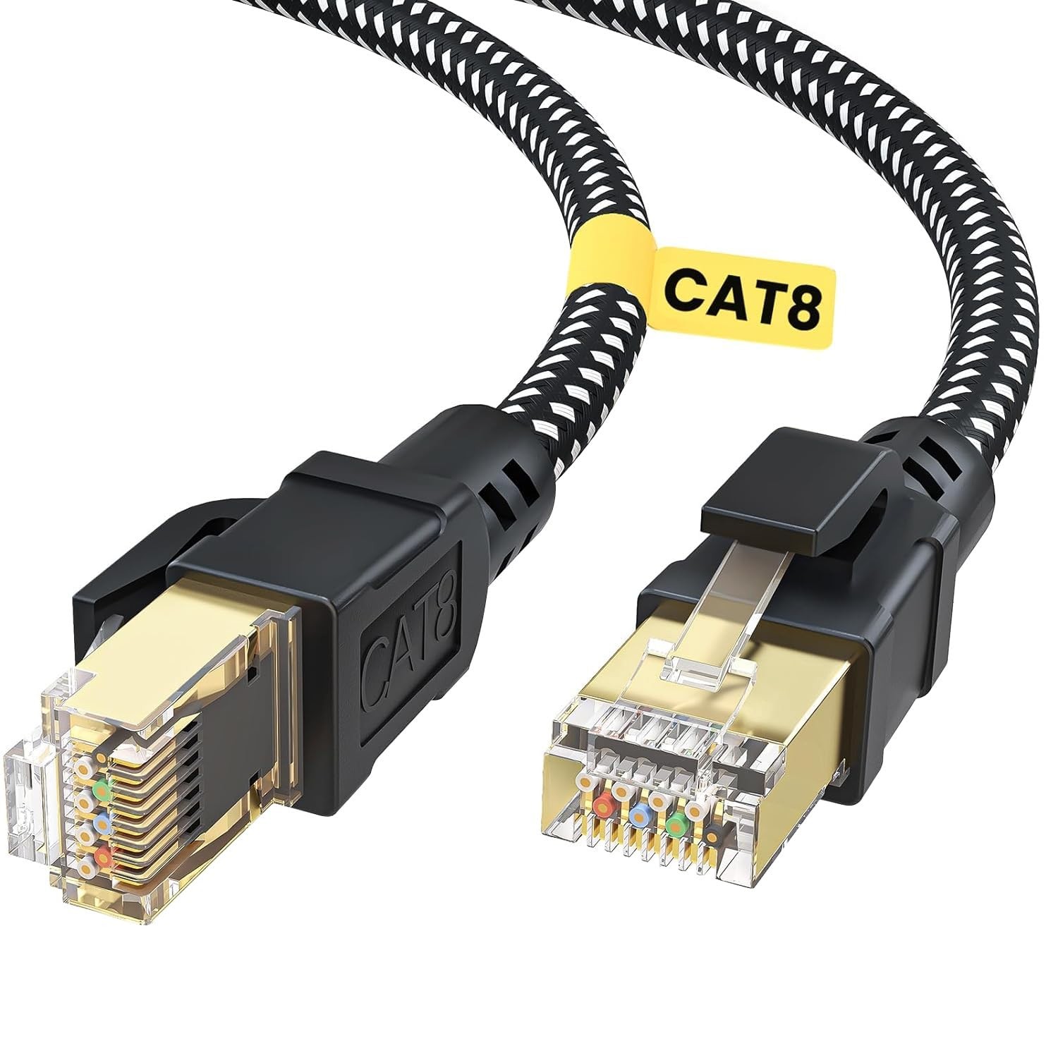 BUSOHE Cat 8 Ethernet Cable 10FT, High Speed 40Gbps 2000Mhz Braided Network I...