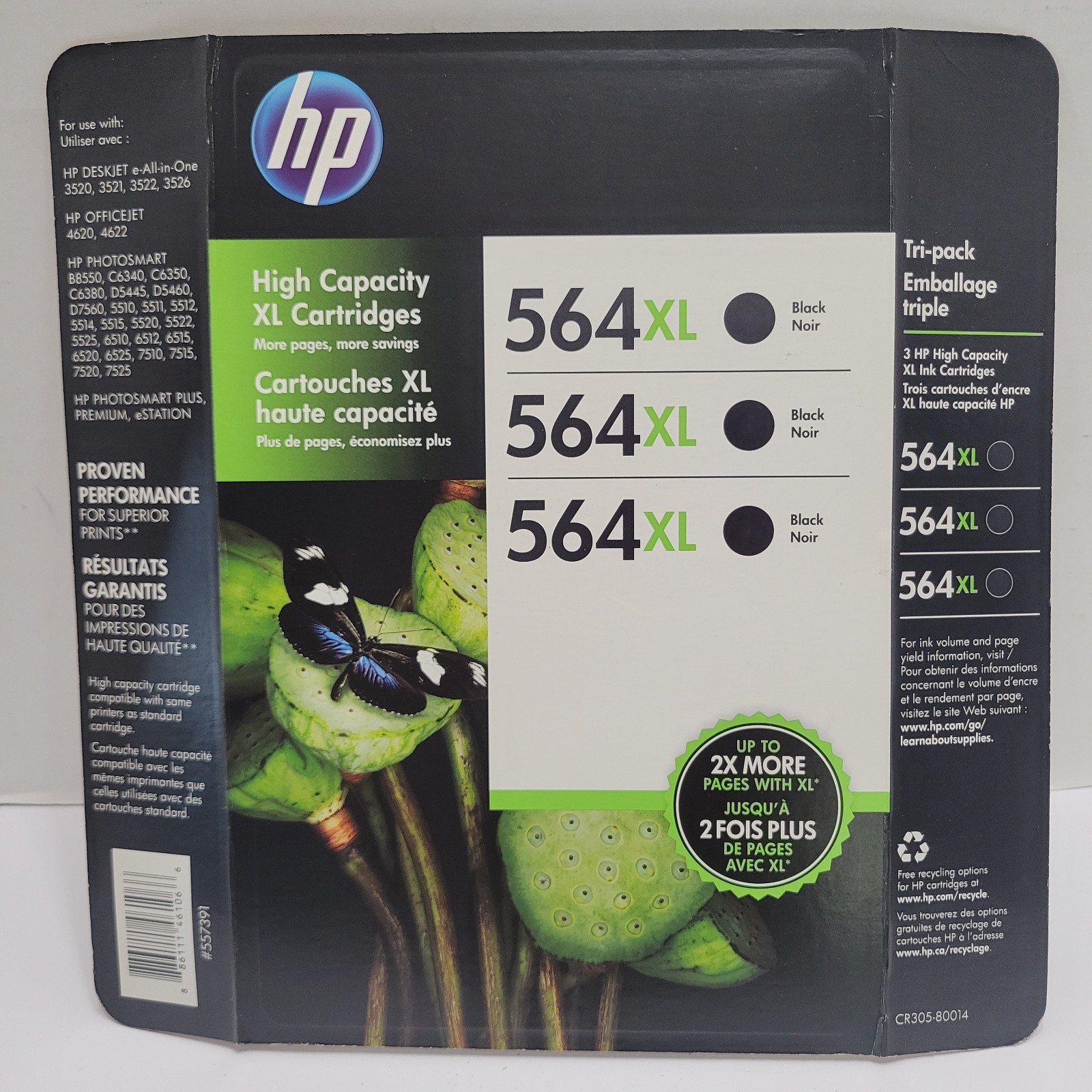 New Sealed 3 Pack Genuine HP 564XL Black Ink Cartridge