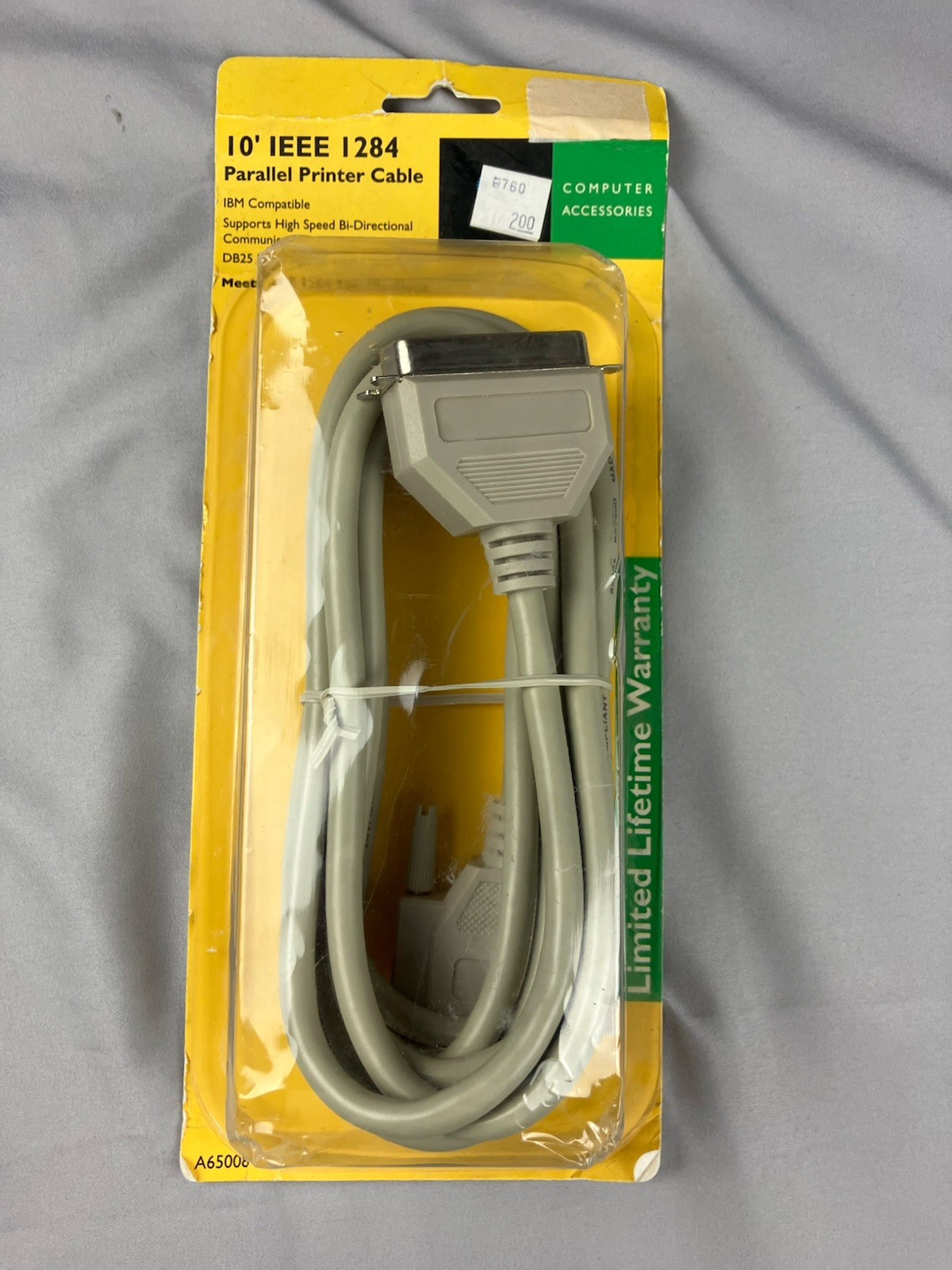 AT&T IEEE 1284 Parallel Printer Cable DB25 to Centronics 36 Pin 10 Ft A65008 NOS