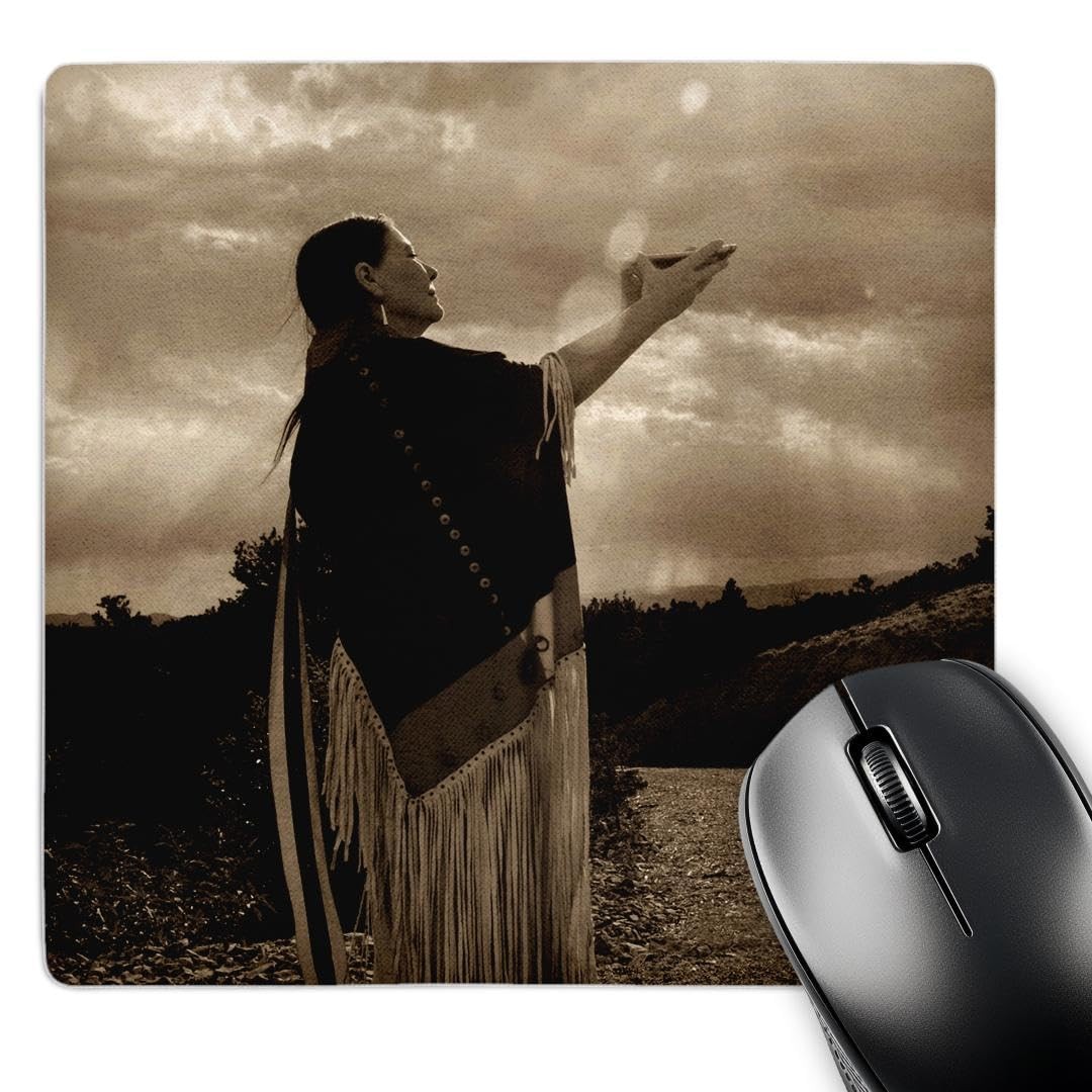 3D Rose Native American Medicine Woman Santa Fe NM Julien McRoberts Mouse Pad8x8