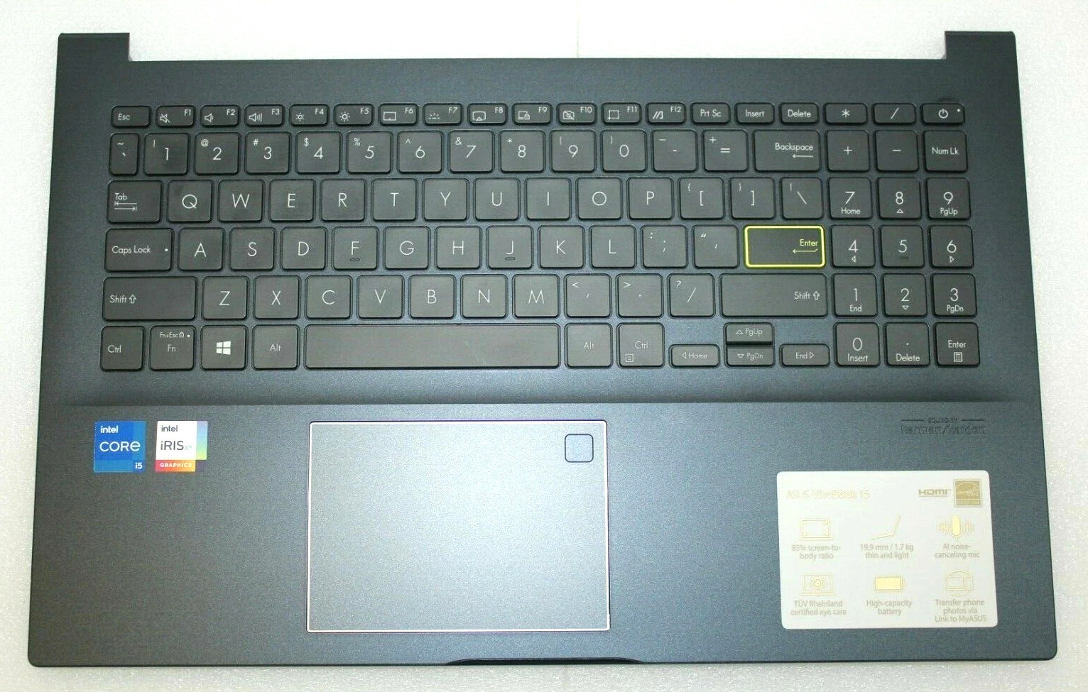 Asus Vivobook F513EA / F513E Palmrest w/ Backlit Keyboard +Touchpad 13N1-BBA0902