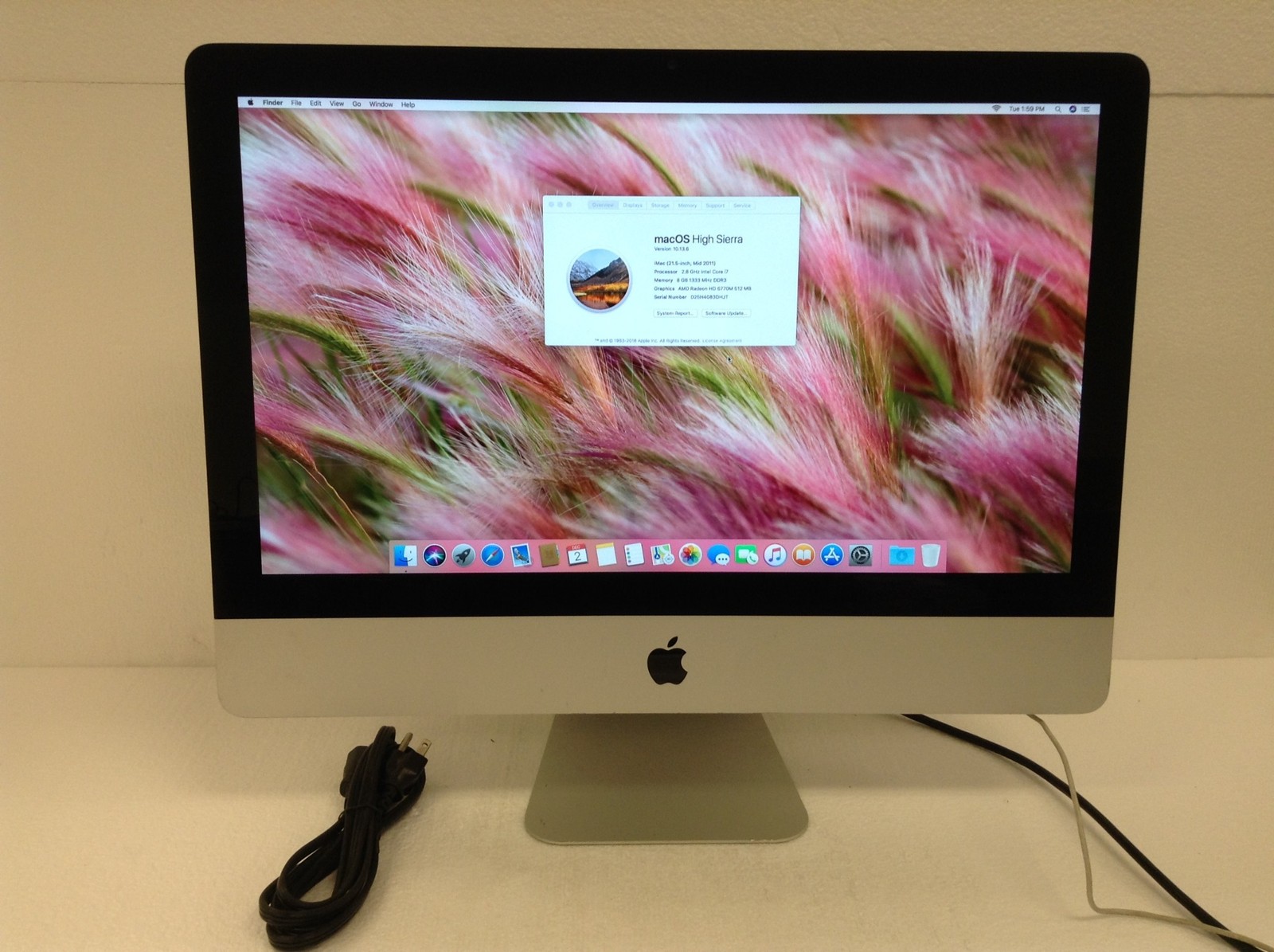 Apple iMac A1311 21.5" Core i7 2.8GHz 8GB 1TB Radeon 6770M macOS 10.13 WORKING