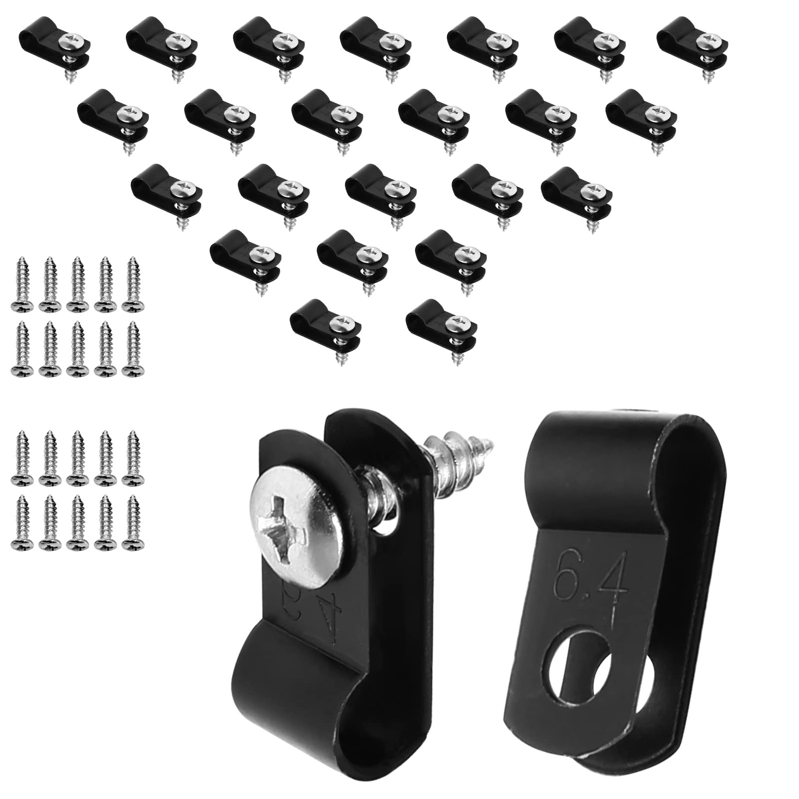 1/4 Inch R-Cable Clamps, 120pcs Nylon Wire Cable Clips