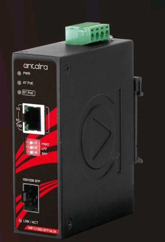 Antaira IMP-C1000-SFP-BT-24/Industrial Gigabit Ethernet-to-FiberMedia Converter