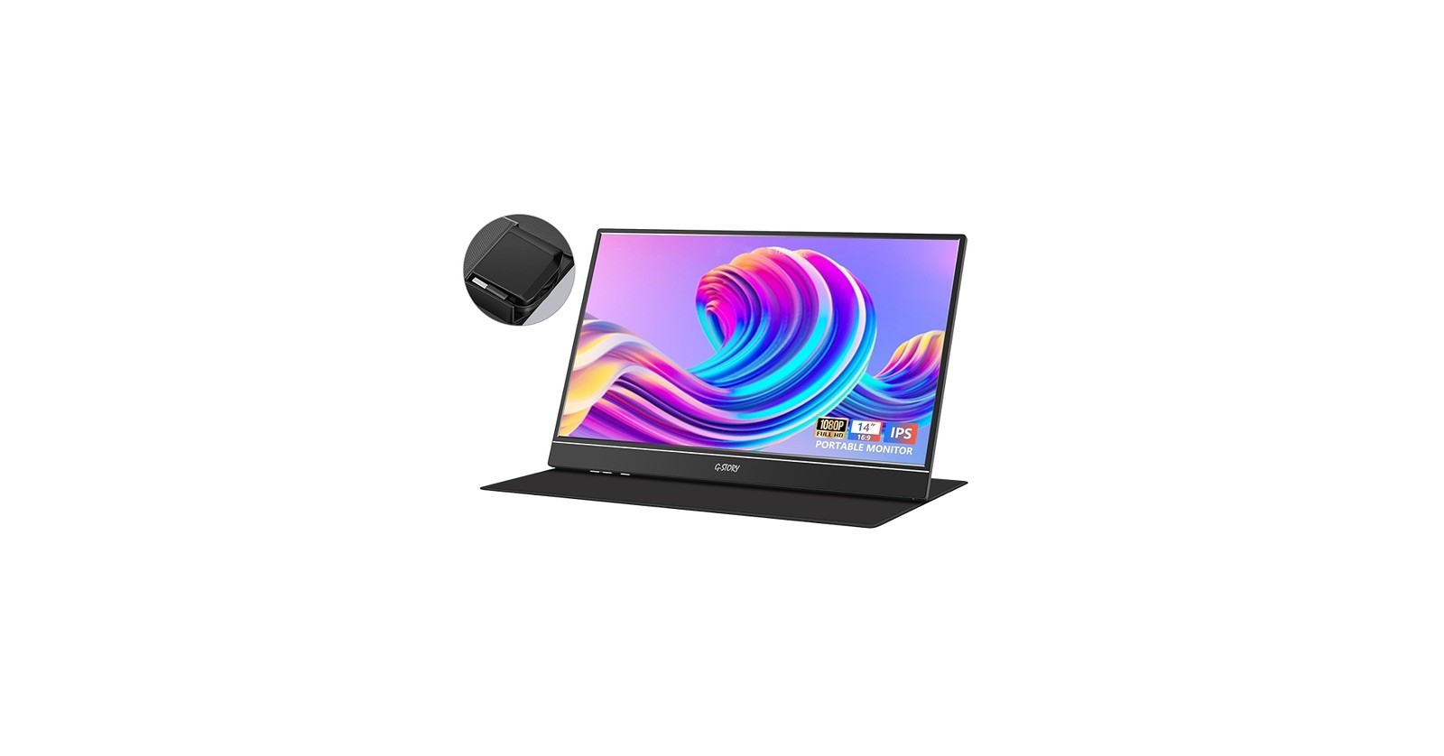 G-STORY Portable Monitor 14 Inch FHD 1080P IPS USB-C,USB-A Laptop Monitor