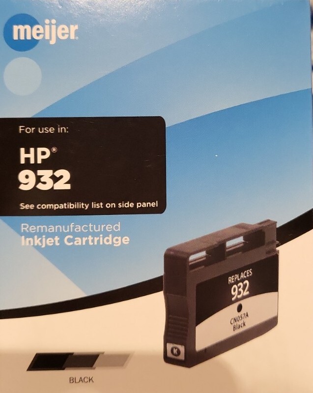 New Sealed HP 932 Meijer Remanufactured Inkjet Cartridge Black