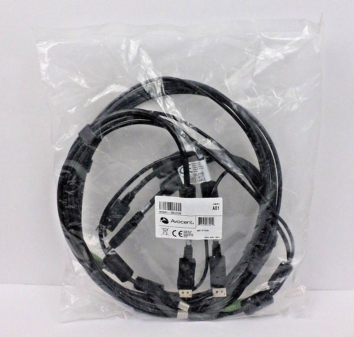 Avocent CBL0106 KVM Audio Cable 6ft Black Ver A01 - 1 Unit NEW SEALED