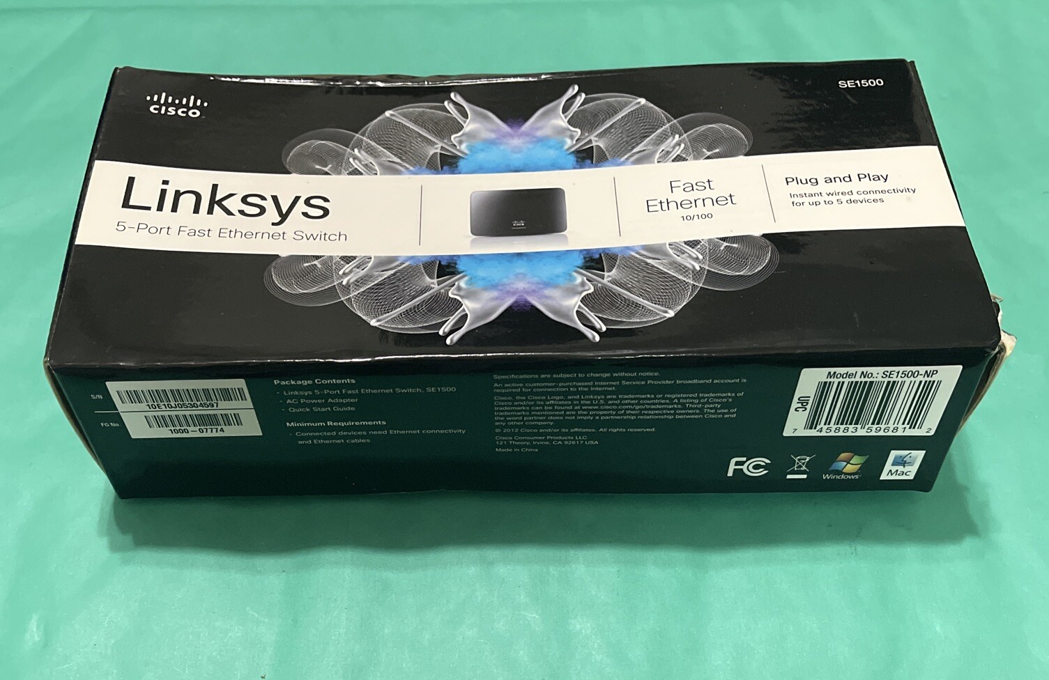 Cisco Linksys SE1500 5-Port Fast Ethernet 10/100 Switch Brand New in Box—————12