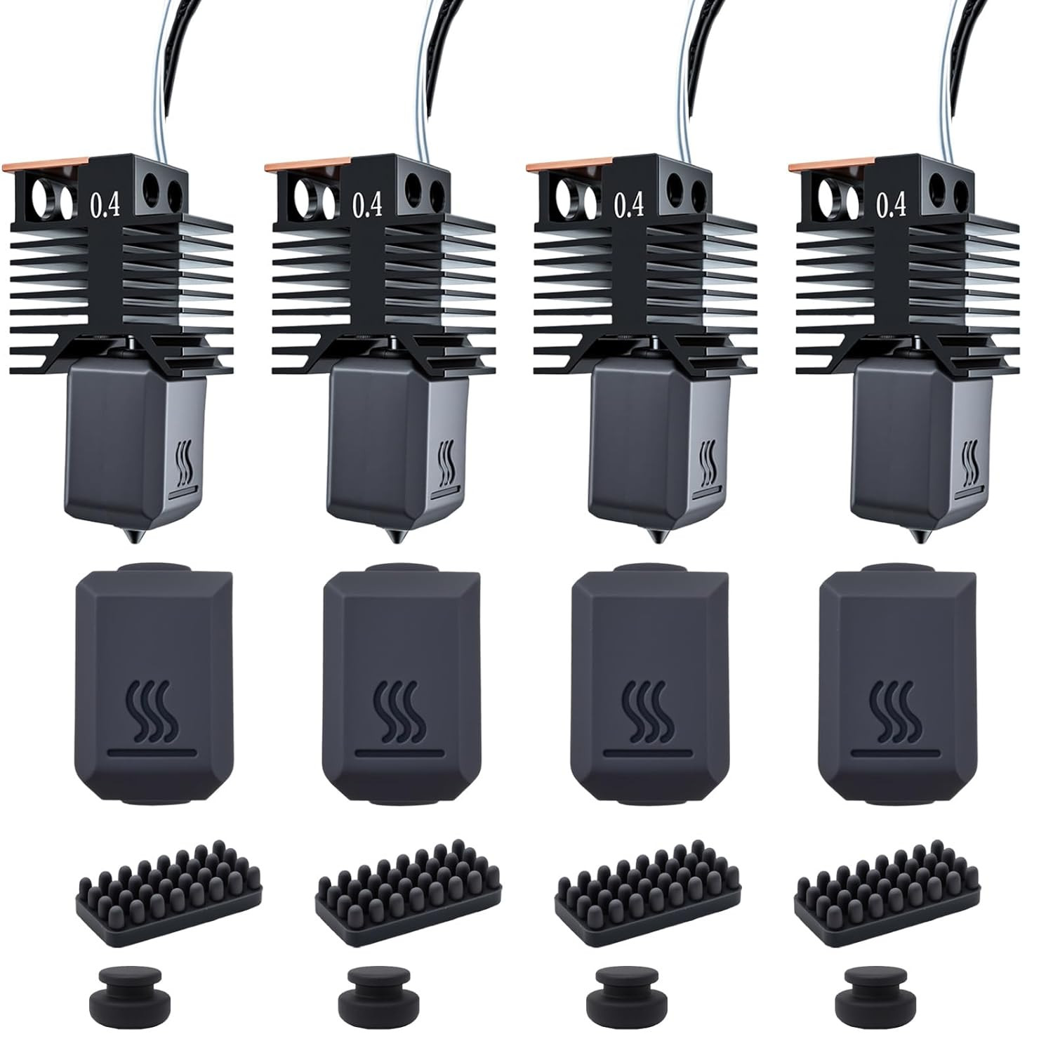 Ceramic Hotend Set for Snapmaker U1 - 4PCS with Nozzle, Socks, and Accessories