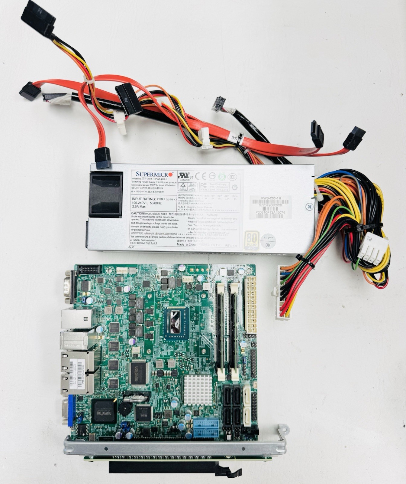 Supermicro Motherboard Intel Mini ITX Motherboard X9SPV-LN4F-3QE w/ PWS-203-1H