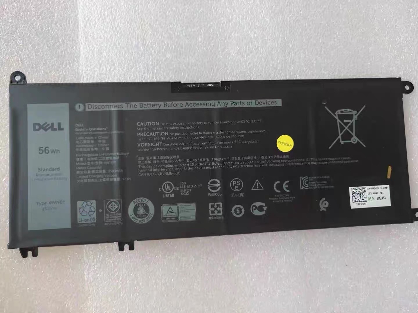 Original 4WN0Y Battery 56Wh for Dell Inspiron 13 7353 15 7577 17 7778 7779 4WNOY