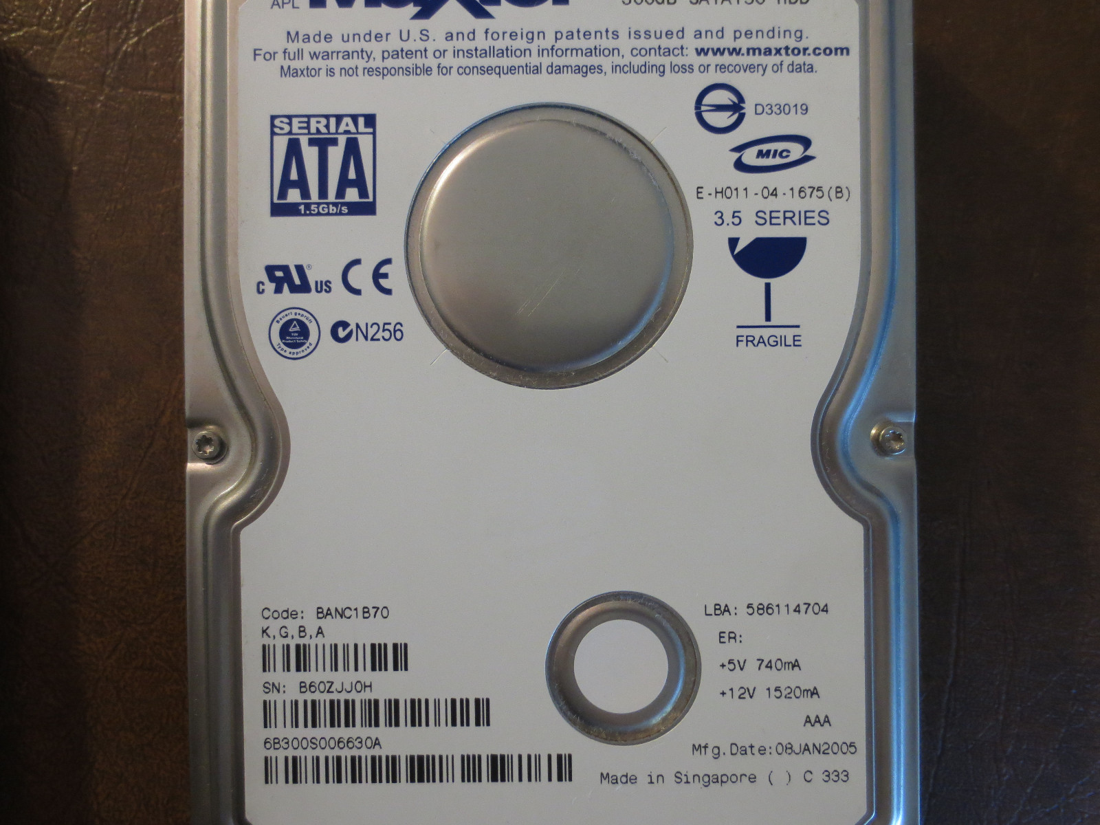 Maxtor 6B300S0 Code:BANC1B70 (K,G,B,A) 300gb 3.5" Sata HDD