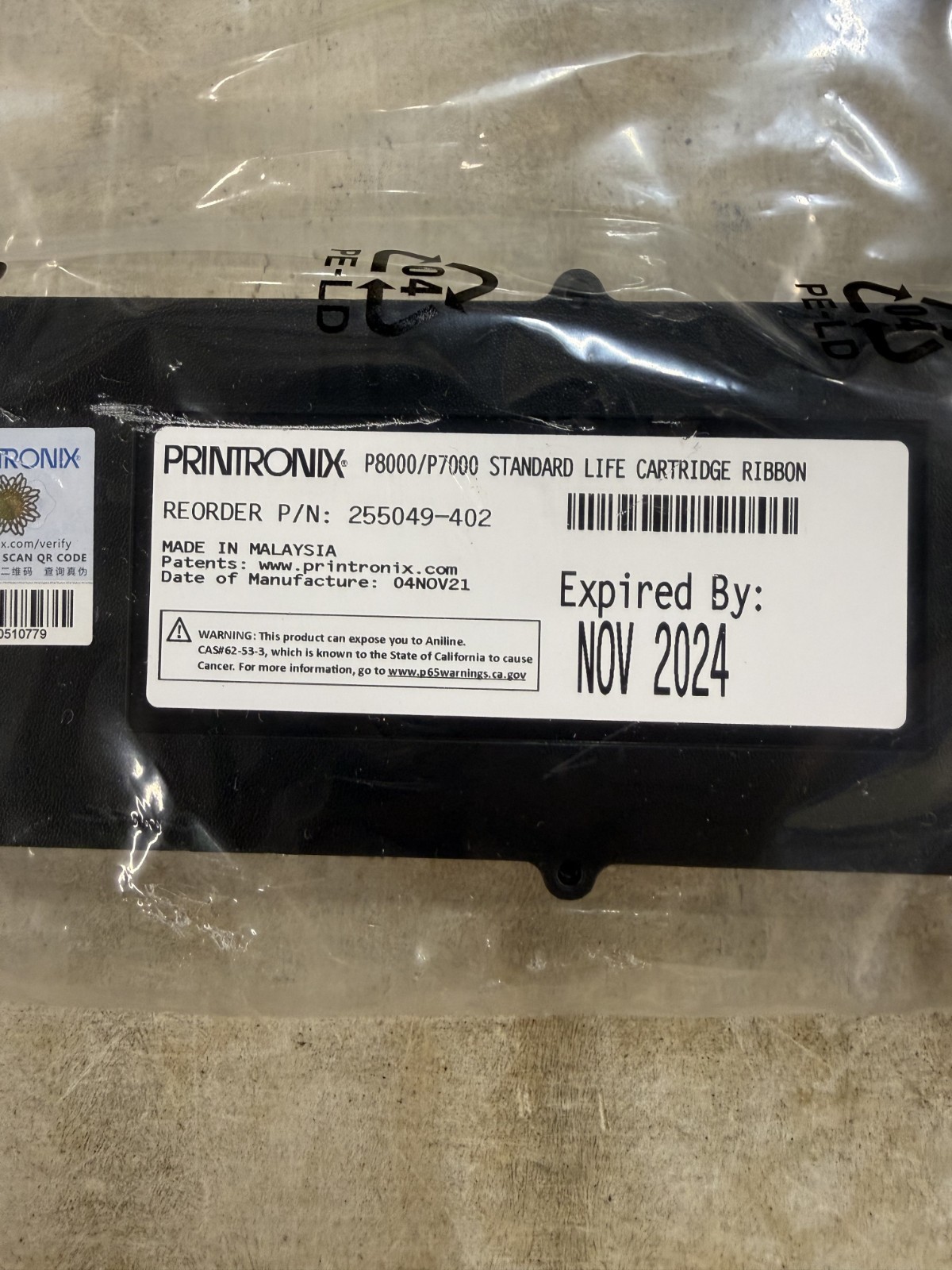 7X Printronix 255049-402 P8000 P7000 Standard Life Cartridge Ribbon  Exp 11-2024