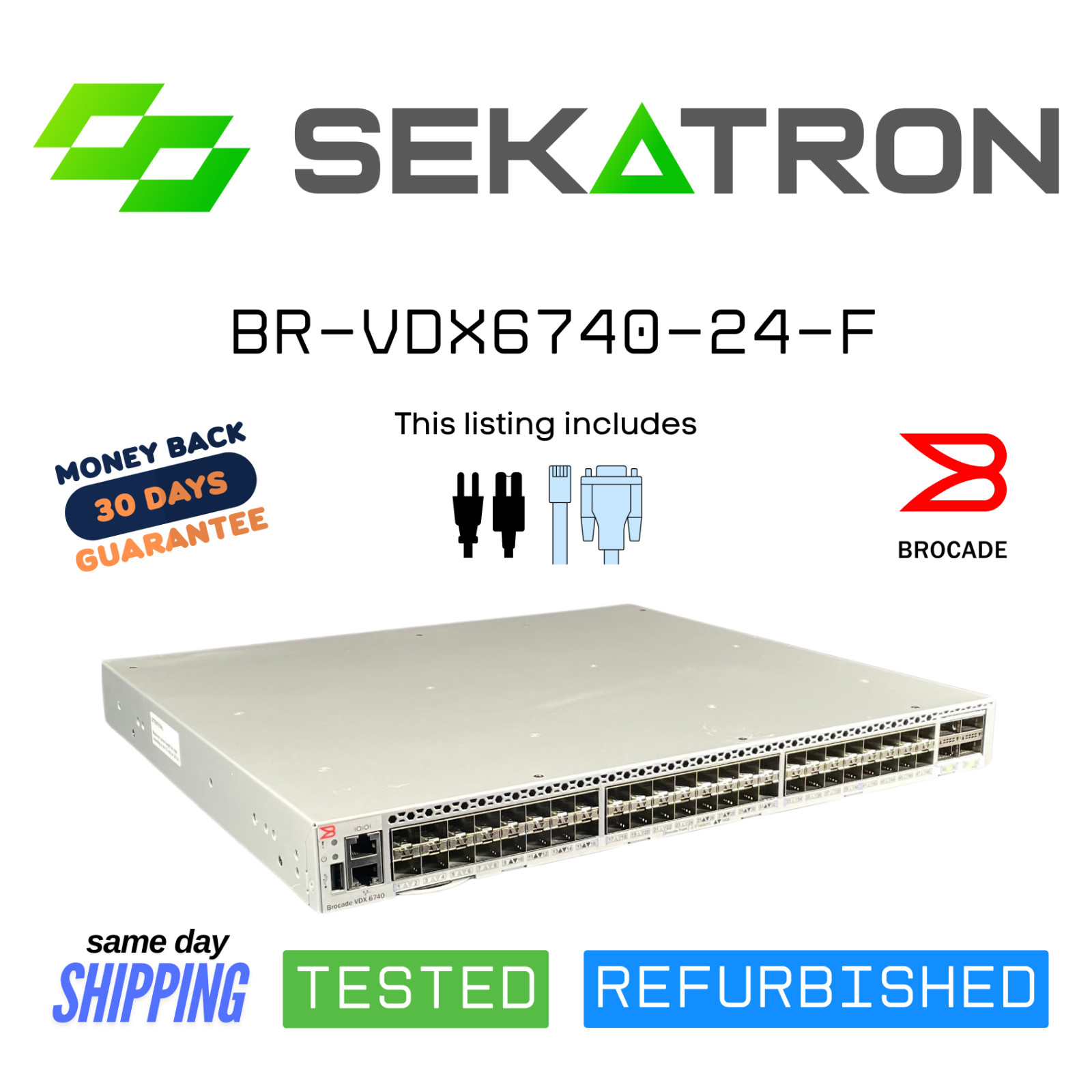 ♻️ Brocade BR-VDX6740-24-F 24-Port 10GbE SFP+ Switch with Front-to-Back Airflow⚡